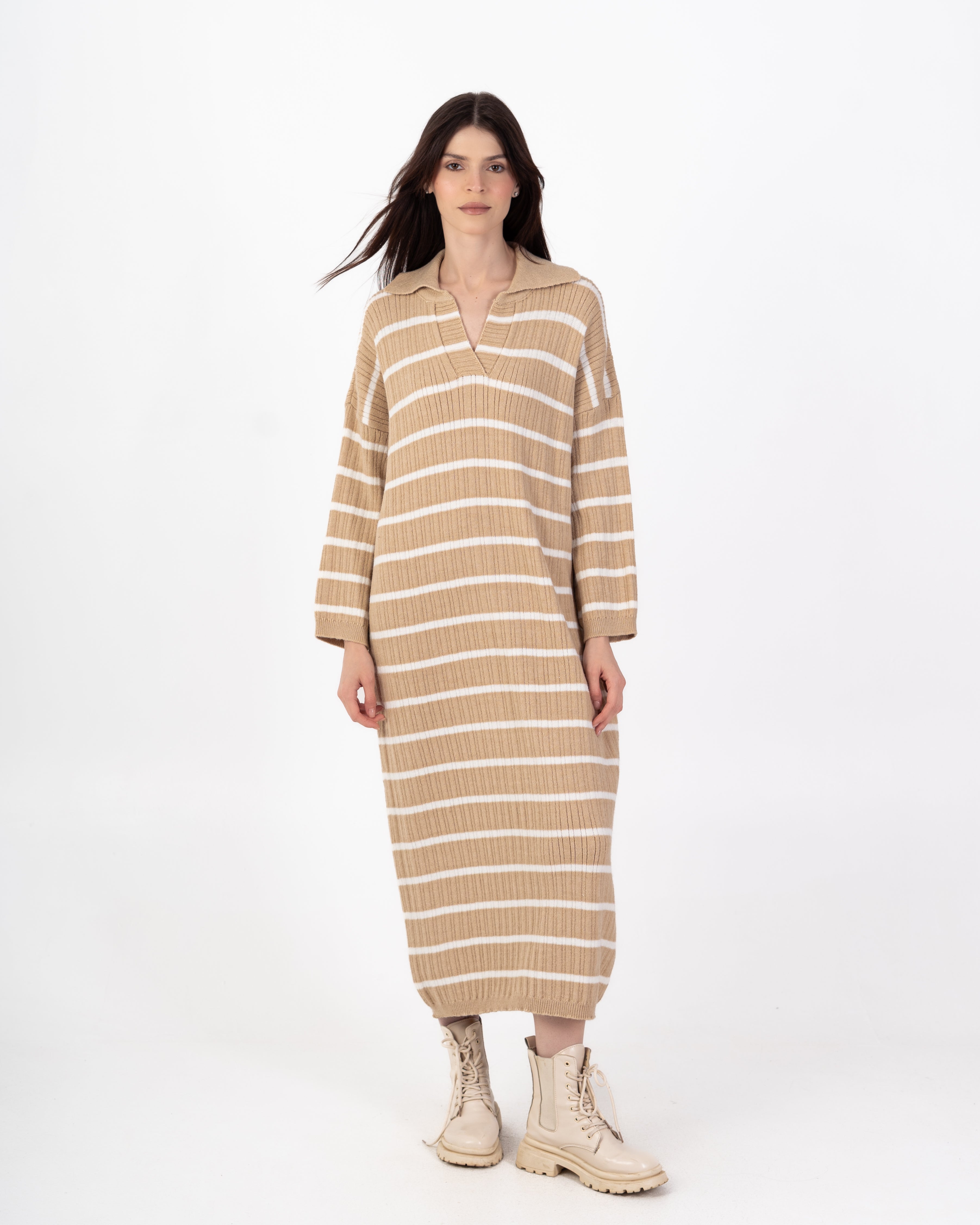 Knitwear Dress – Horizontal Stripes