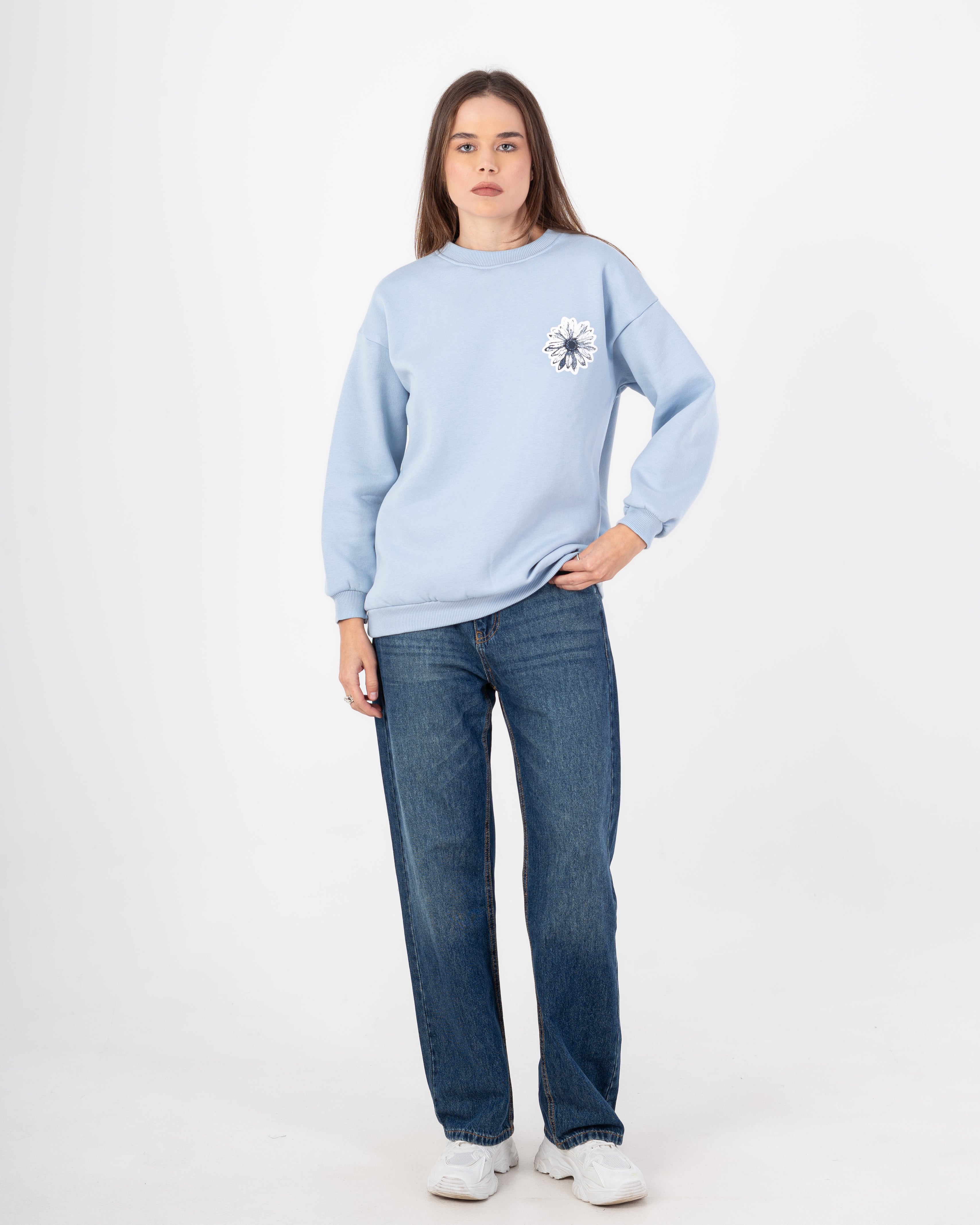 Sweatshirt With - Flower Print