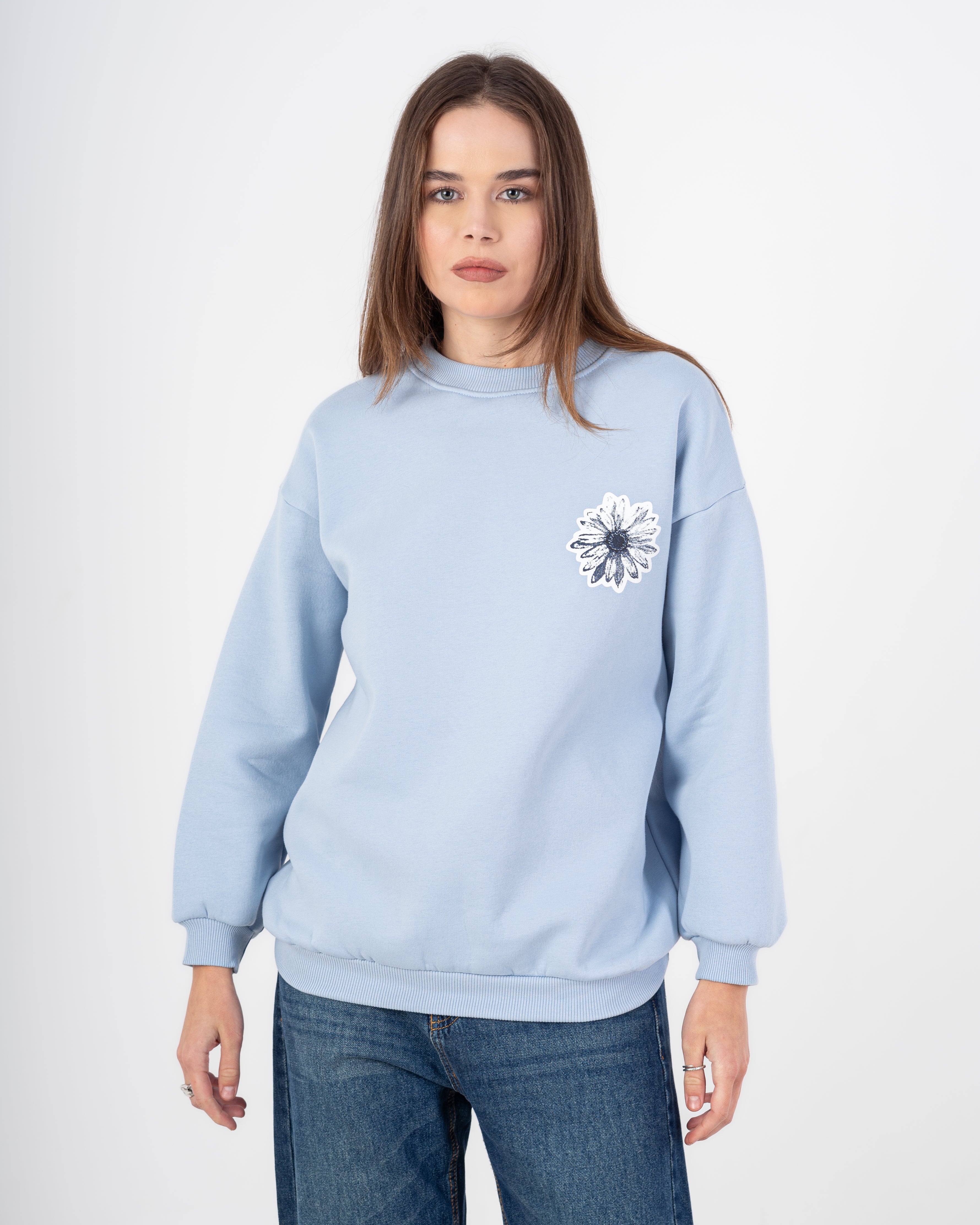 Sweatshirt With - Flower Print