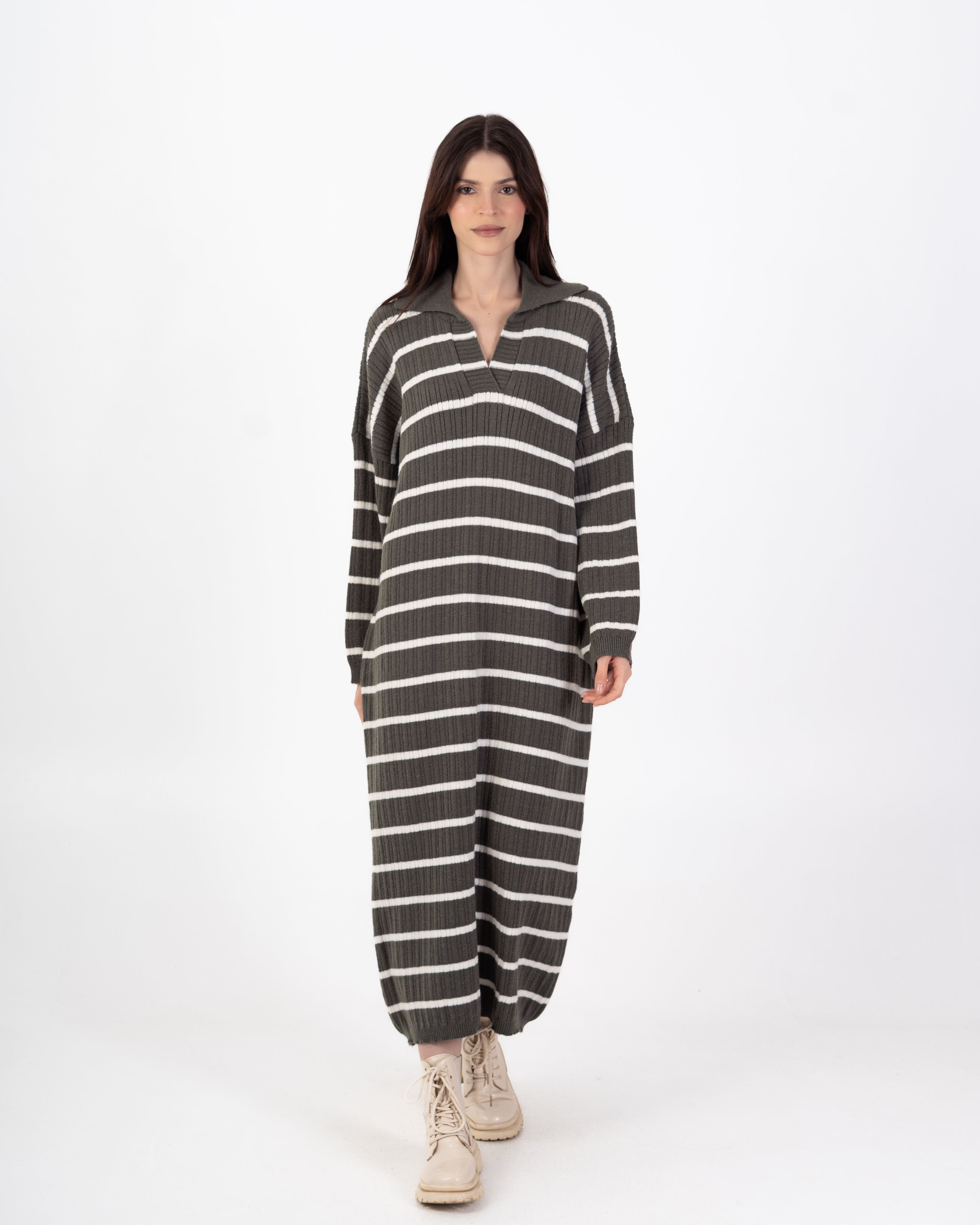 Knitwear Dress – Horizontal Stripes