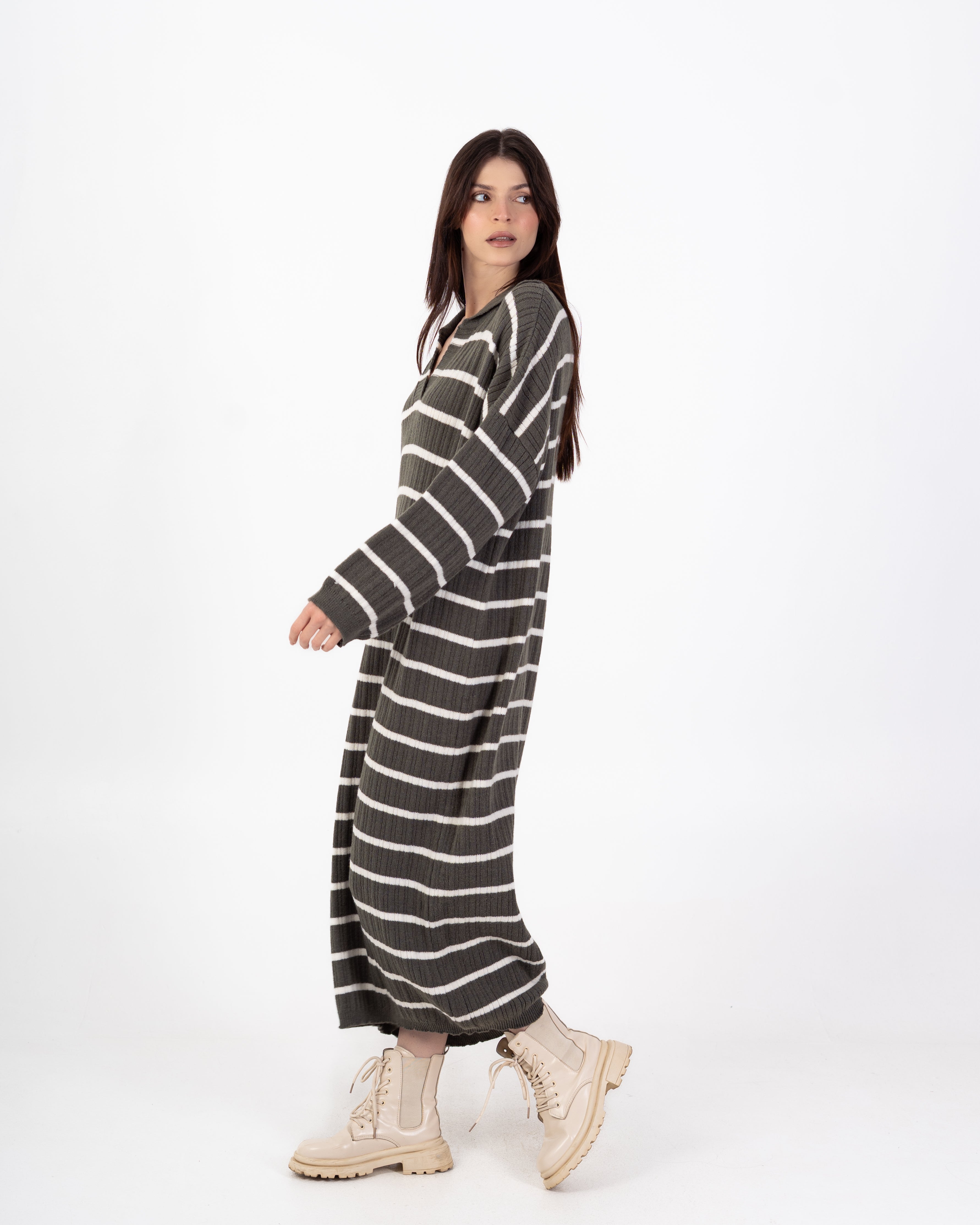 Knitwear Dress – Horizontal Stripes