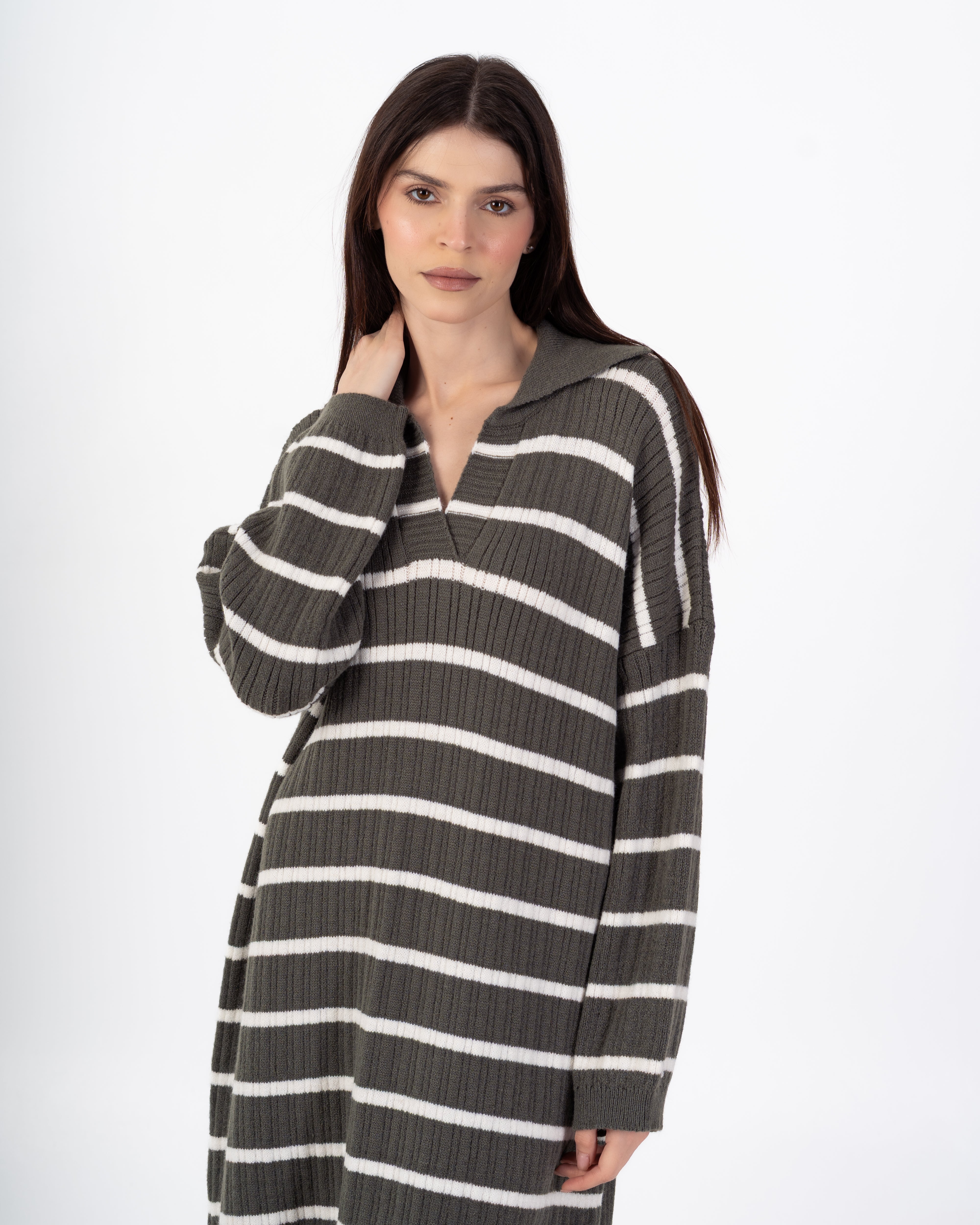 Knitwear Dress – Horizontal Stripes