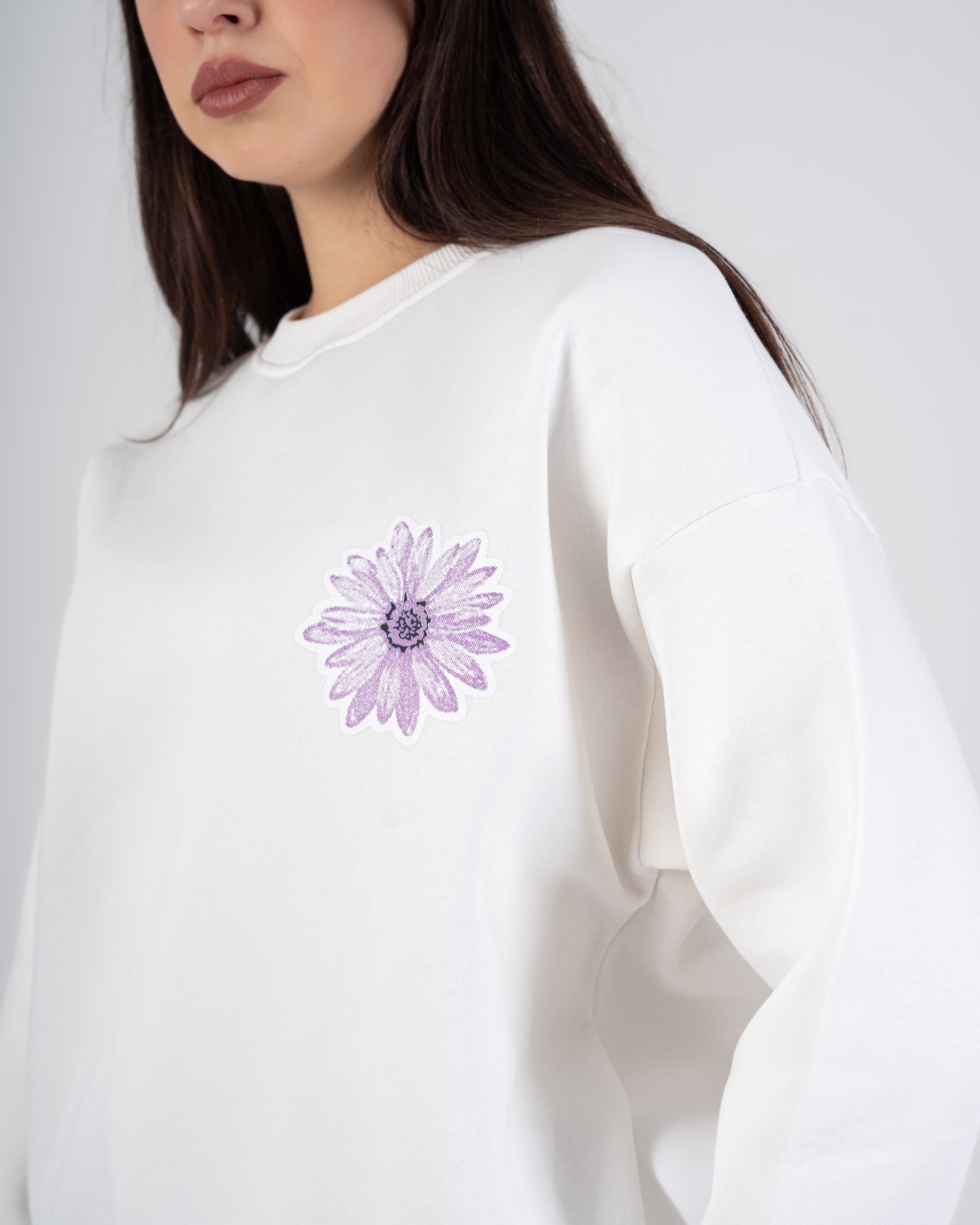 Sweatshirt With - Flower Print