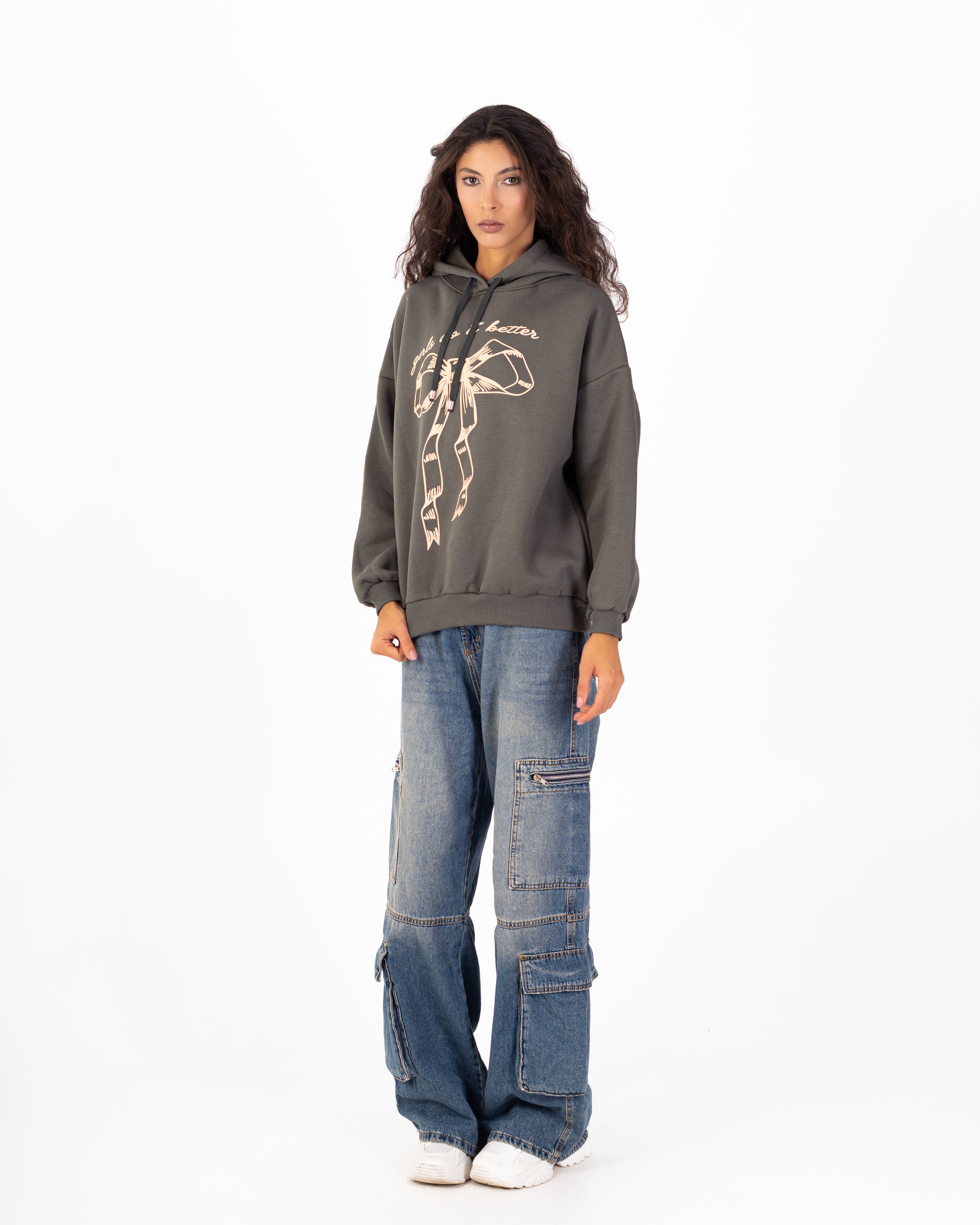 Sweatshirt – Hooded (Bow Print)