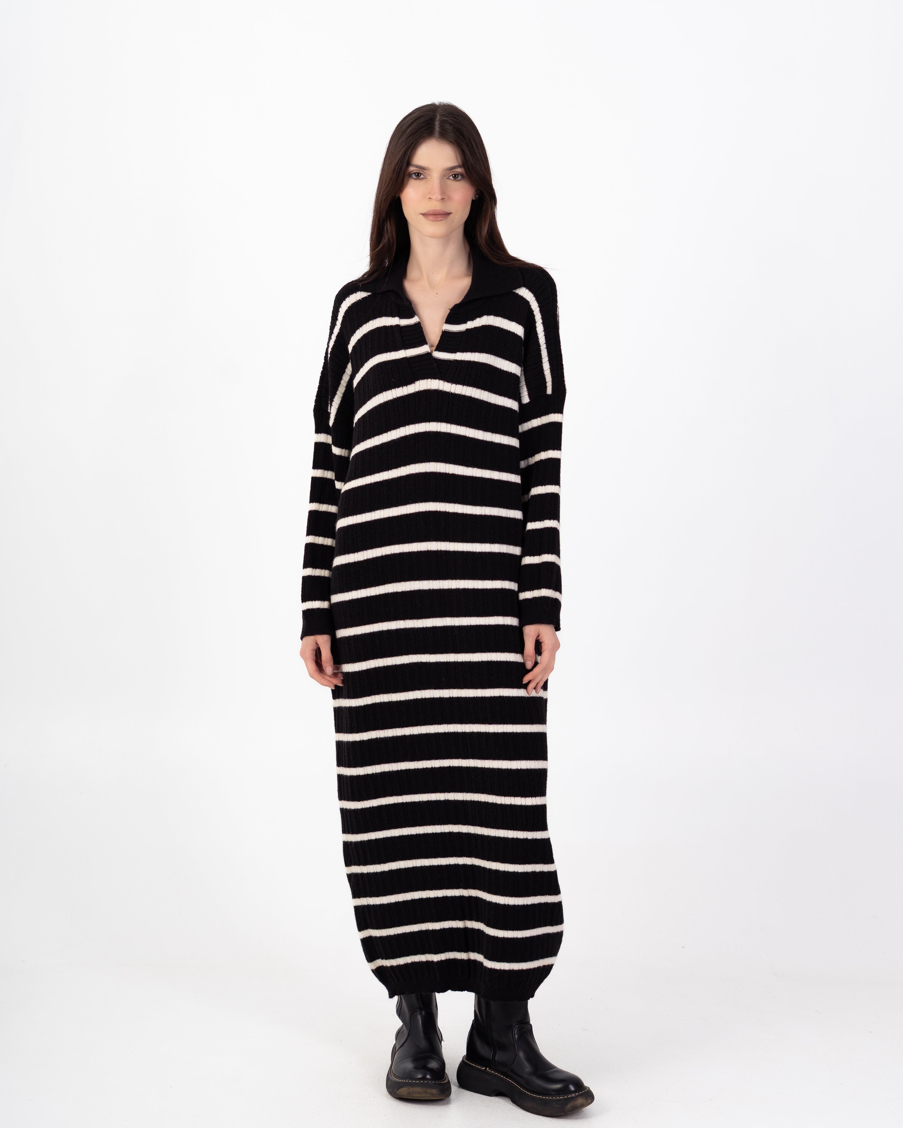 Knitwear Dress – Horizontal Stripes