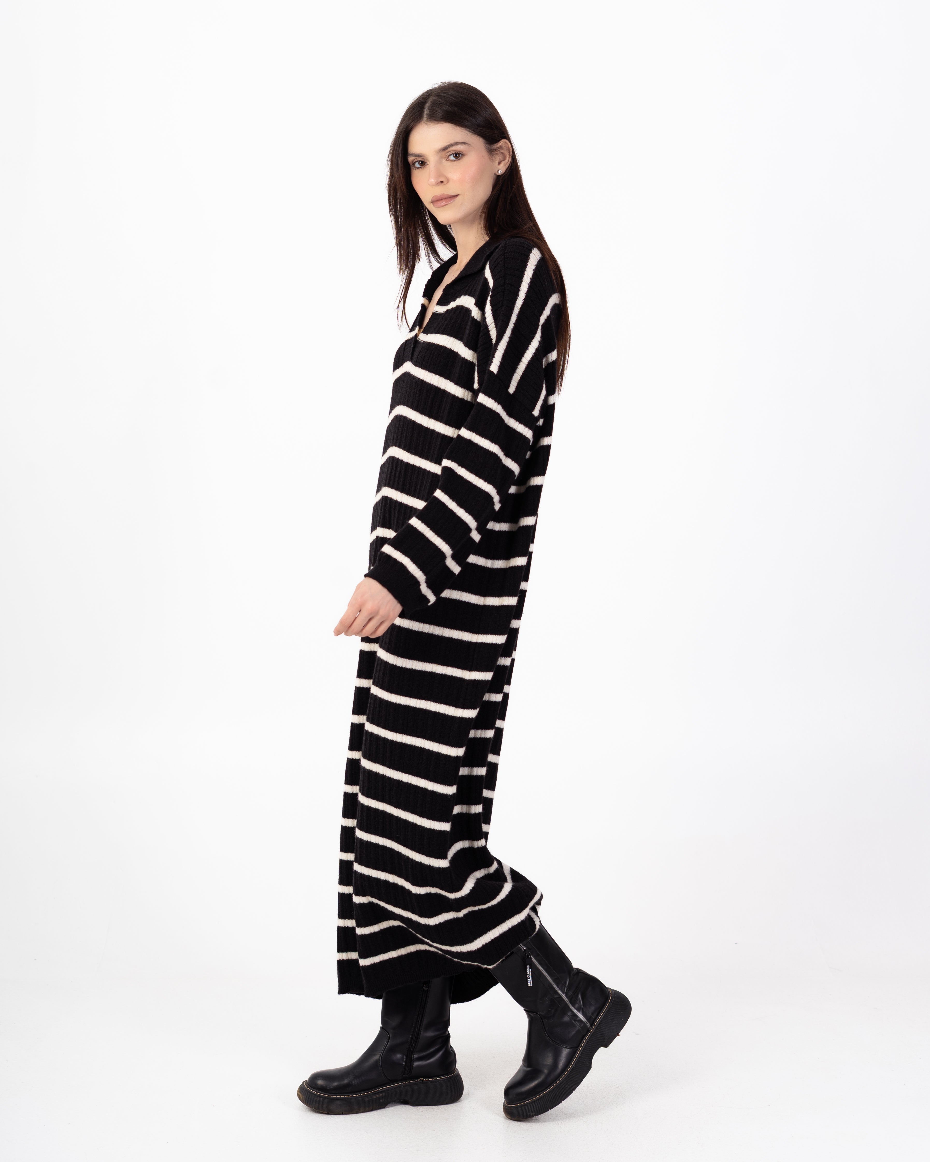 Knitwear Dress – Horizontal Stripes