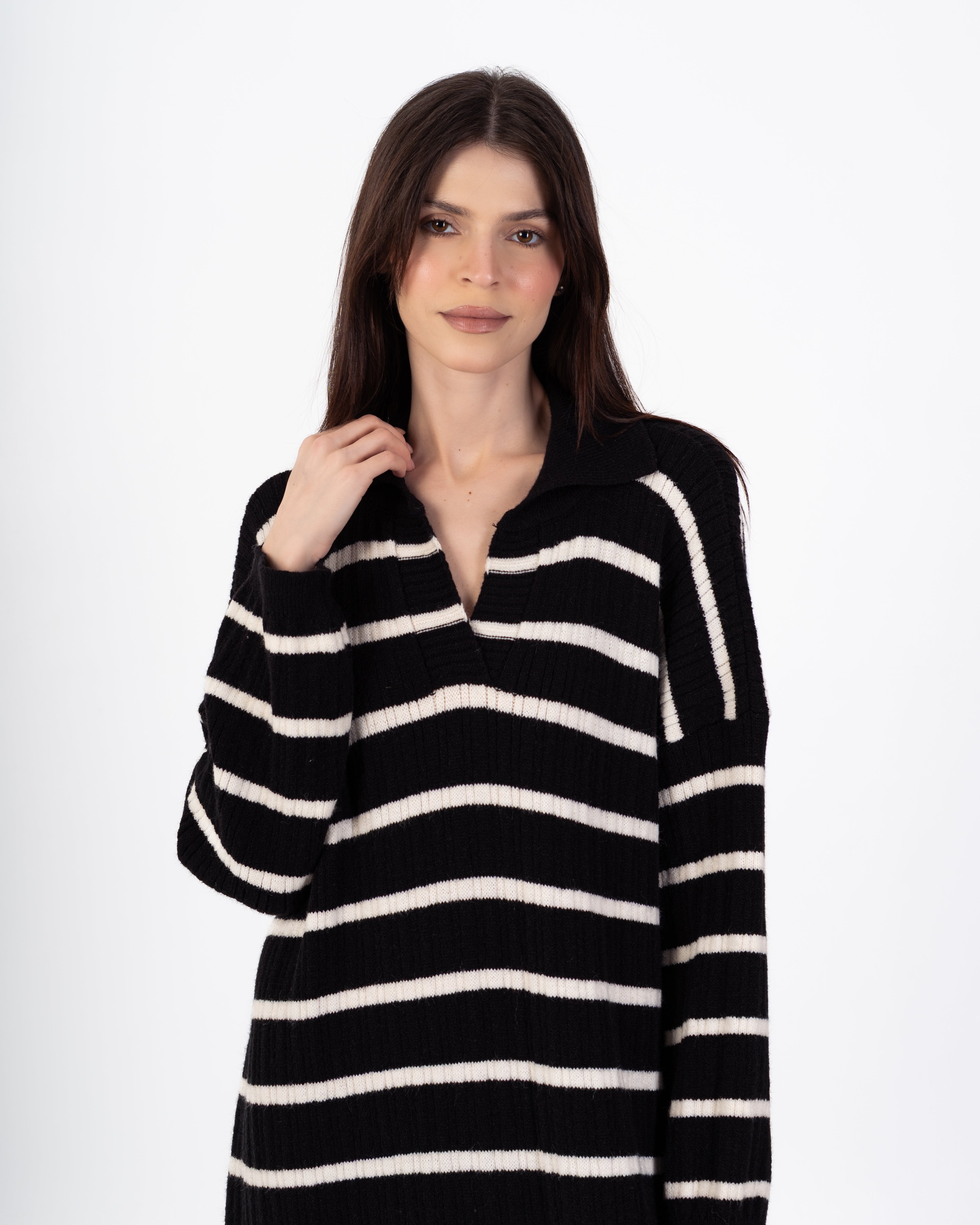 Knitwear Dress – Horizontal Stripes