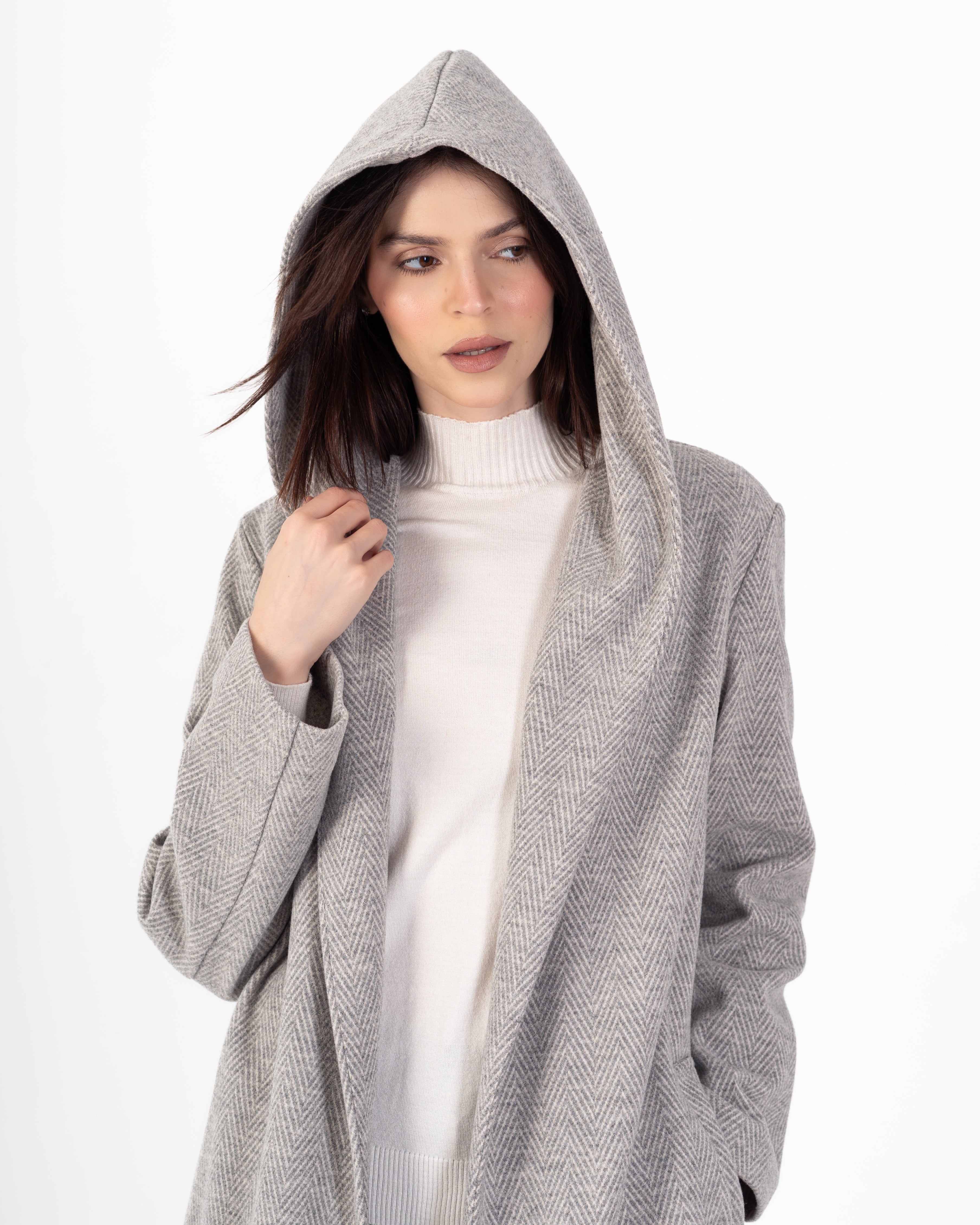 كارديجان صوف – سادة (غطاء رأس واسع)