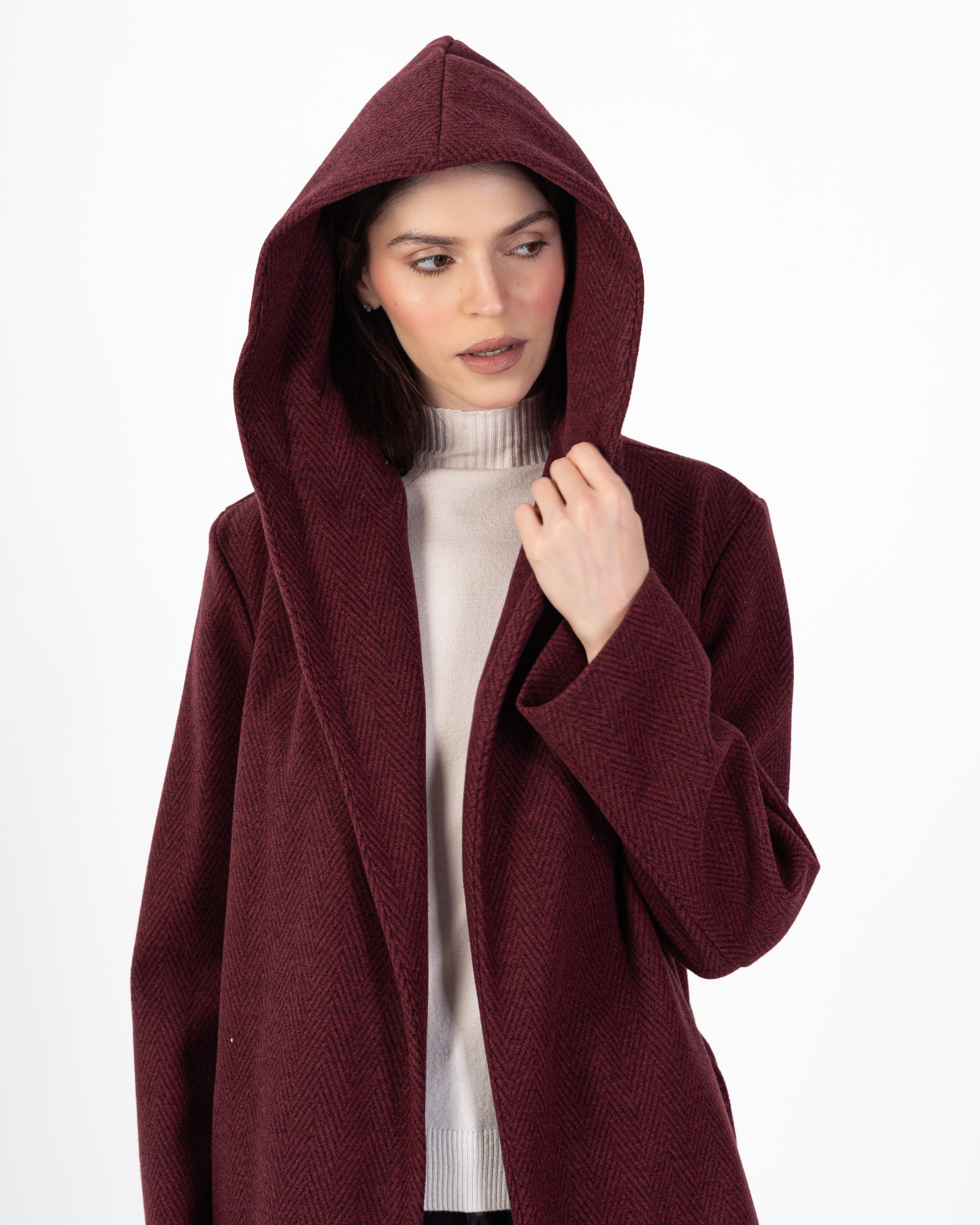 كارديجان صوف – سادة (غطاء رأس واسع)