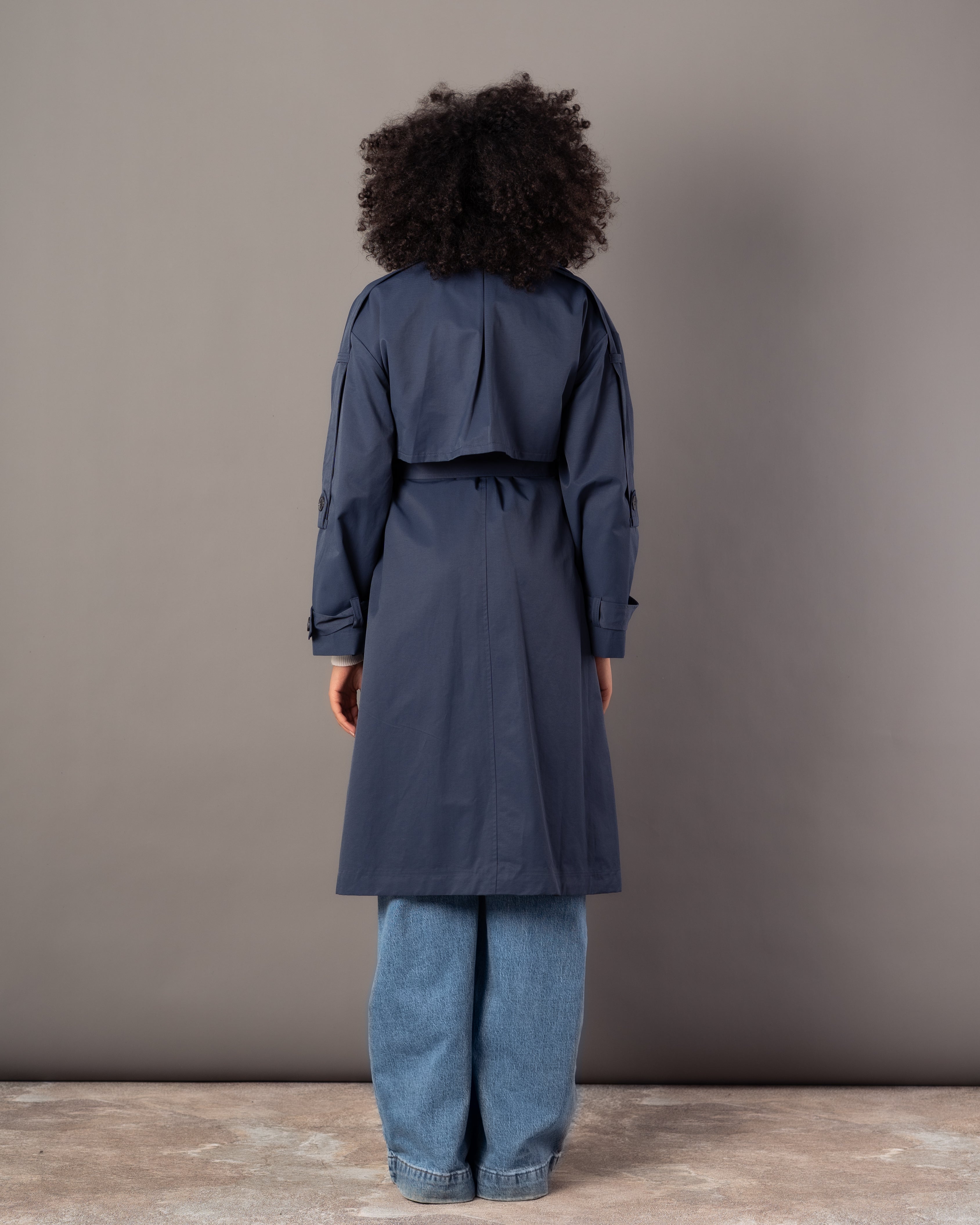 Gabardine Trench Coat – Long Plain (With Belt, Buttons, Colors)