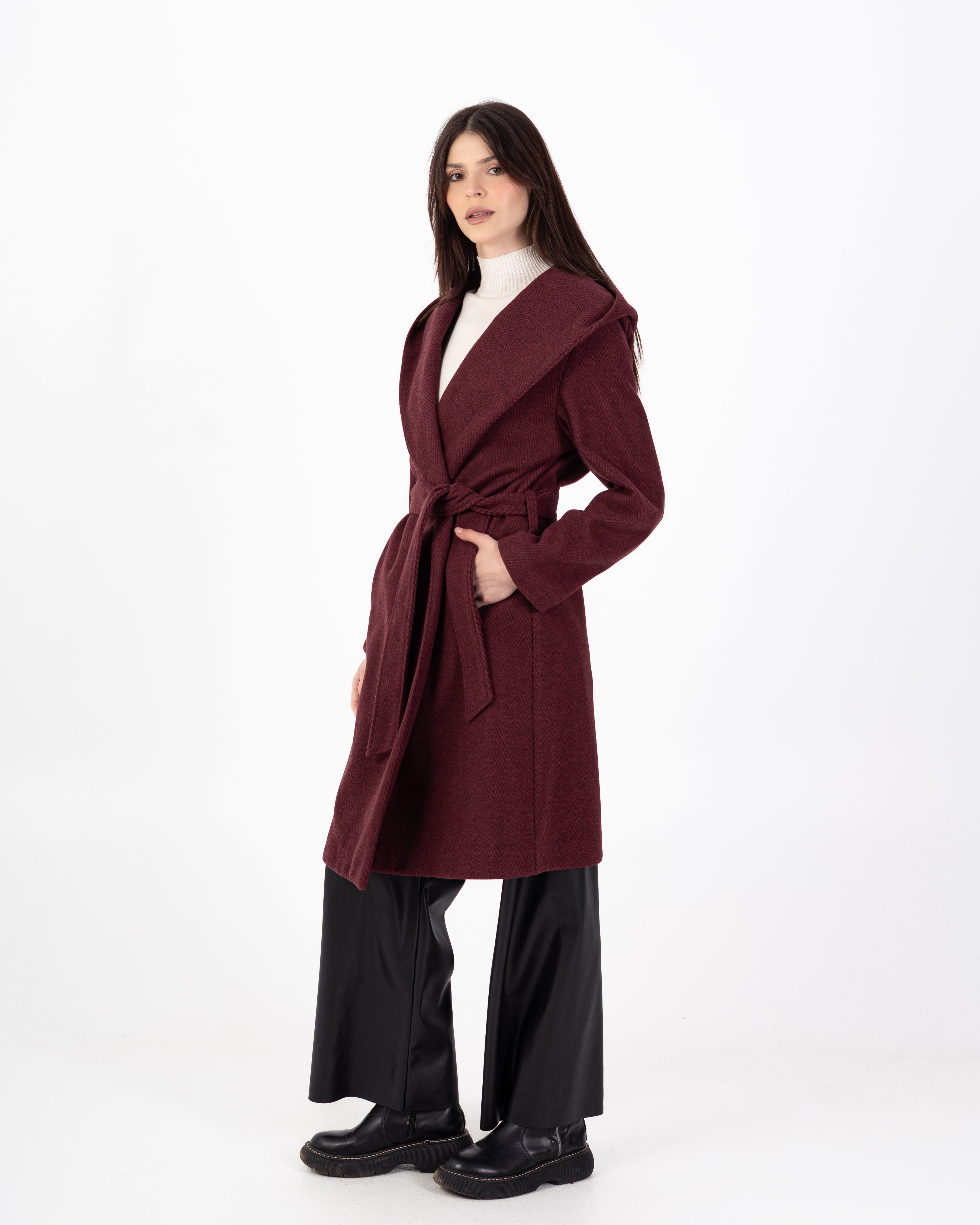 كارديجان صوف – سادة (غطاء رأس واسع)