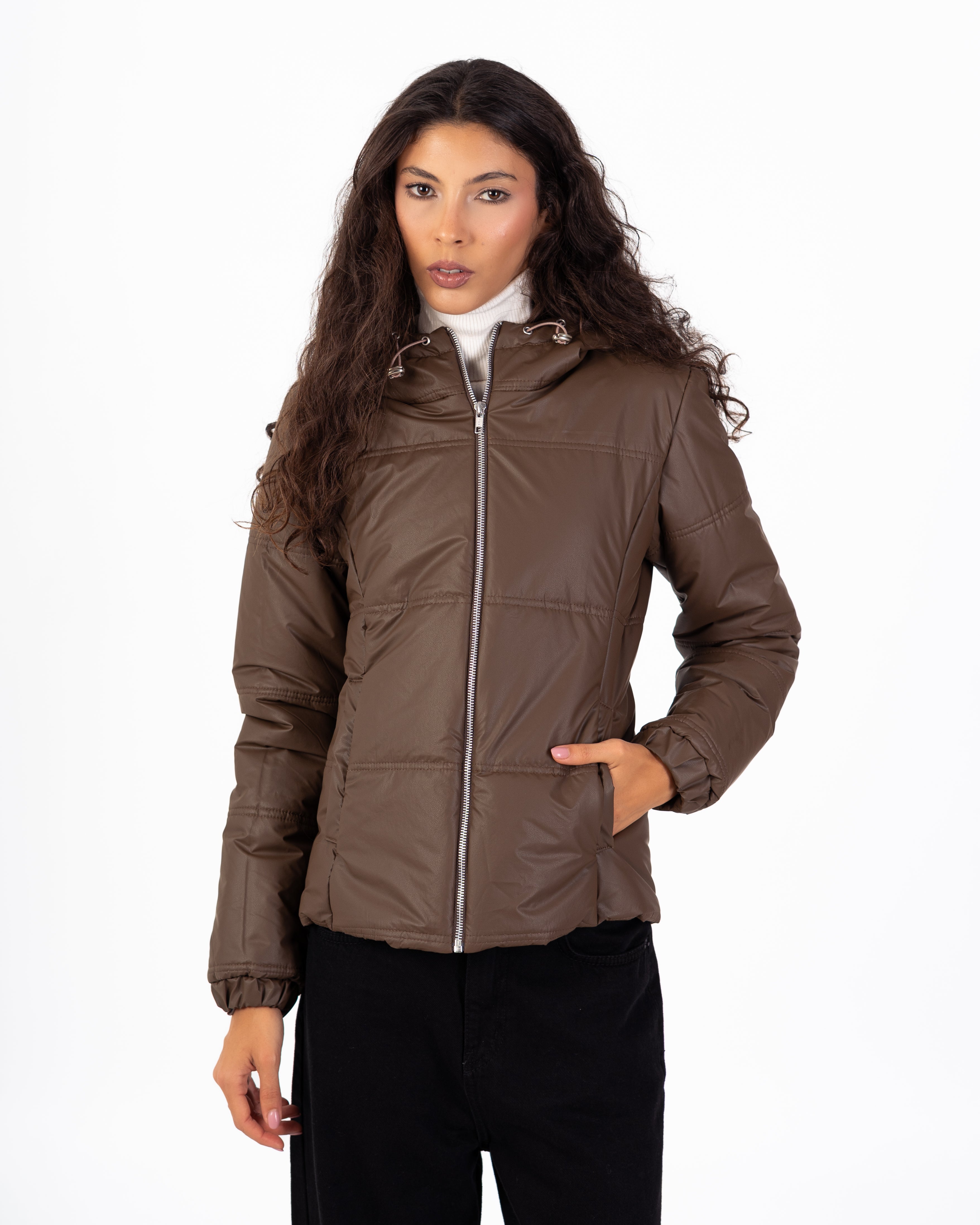 Leather Jacket – Quilted (Hooded)