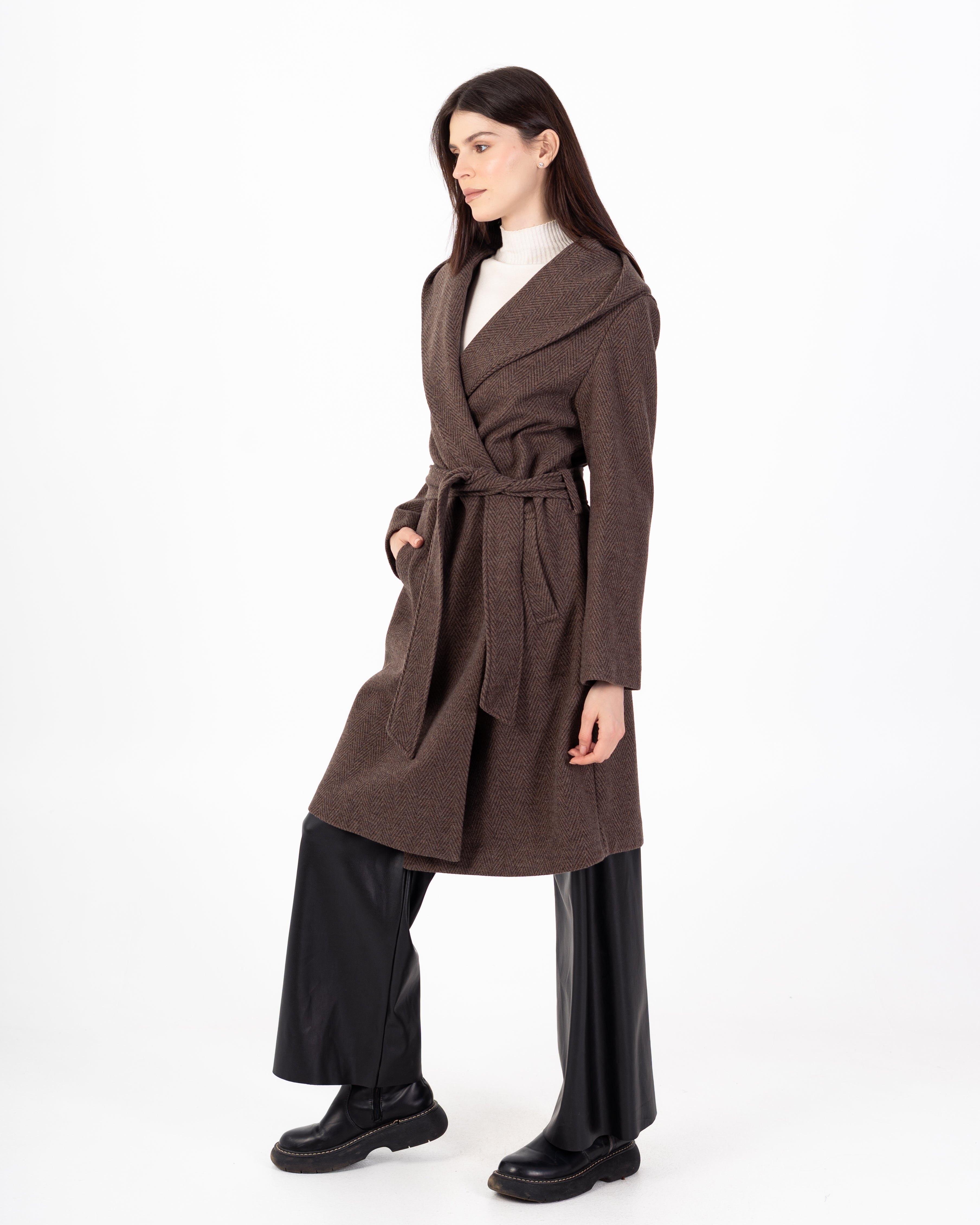 كارديجان صوف – سادة (غطاء رأس واسع)