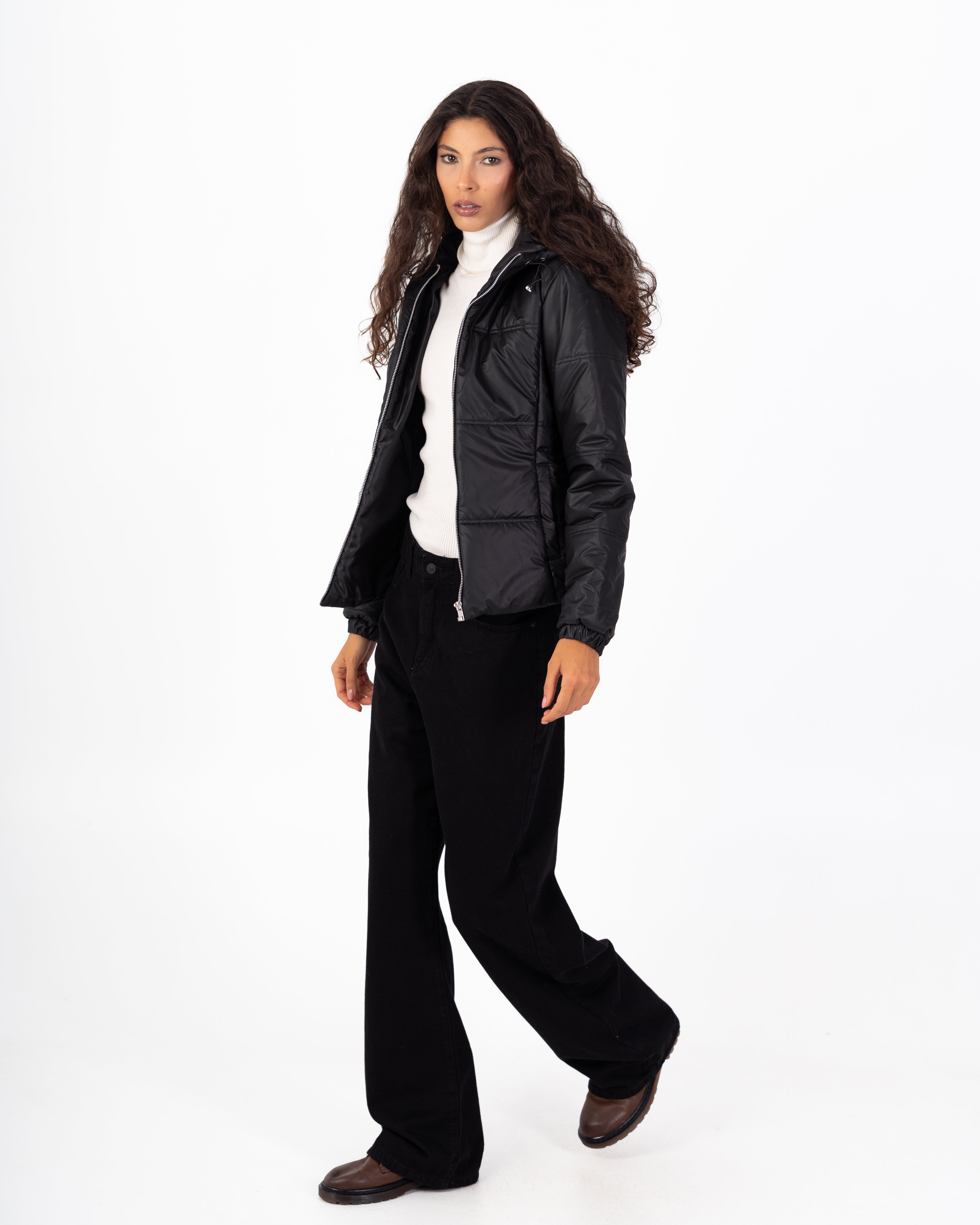 Leather Jacket – Quilted (Hooded)