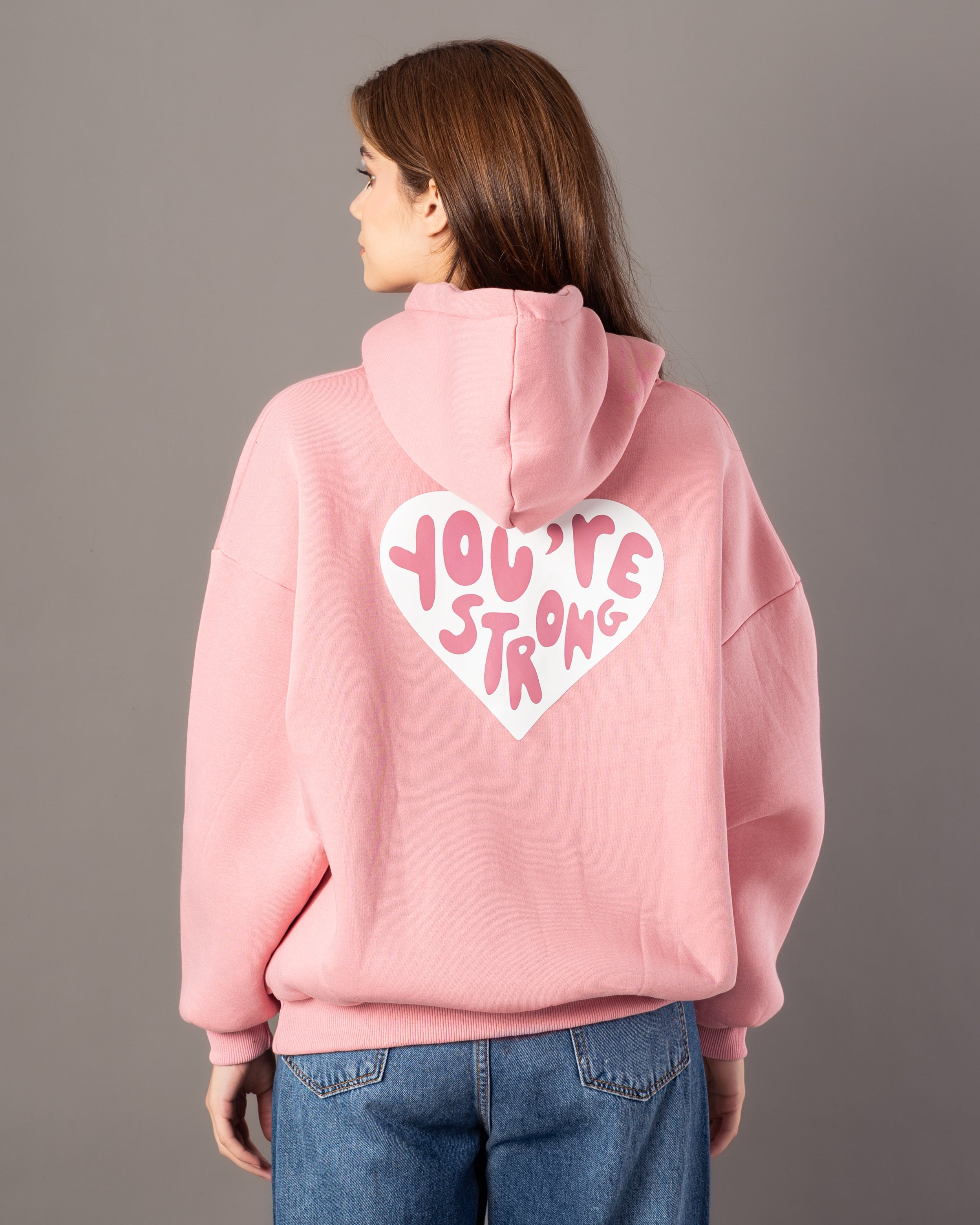 Hoodie – Text Print Inside Heart
