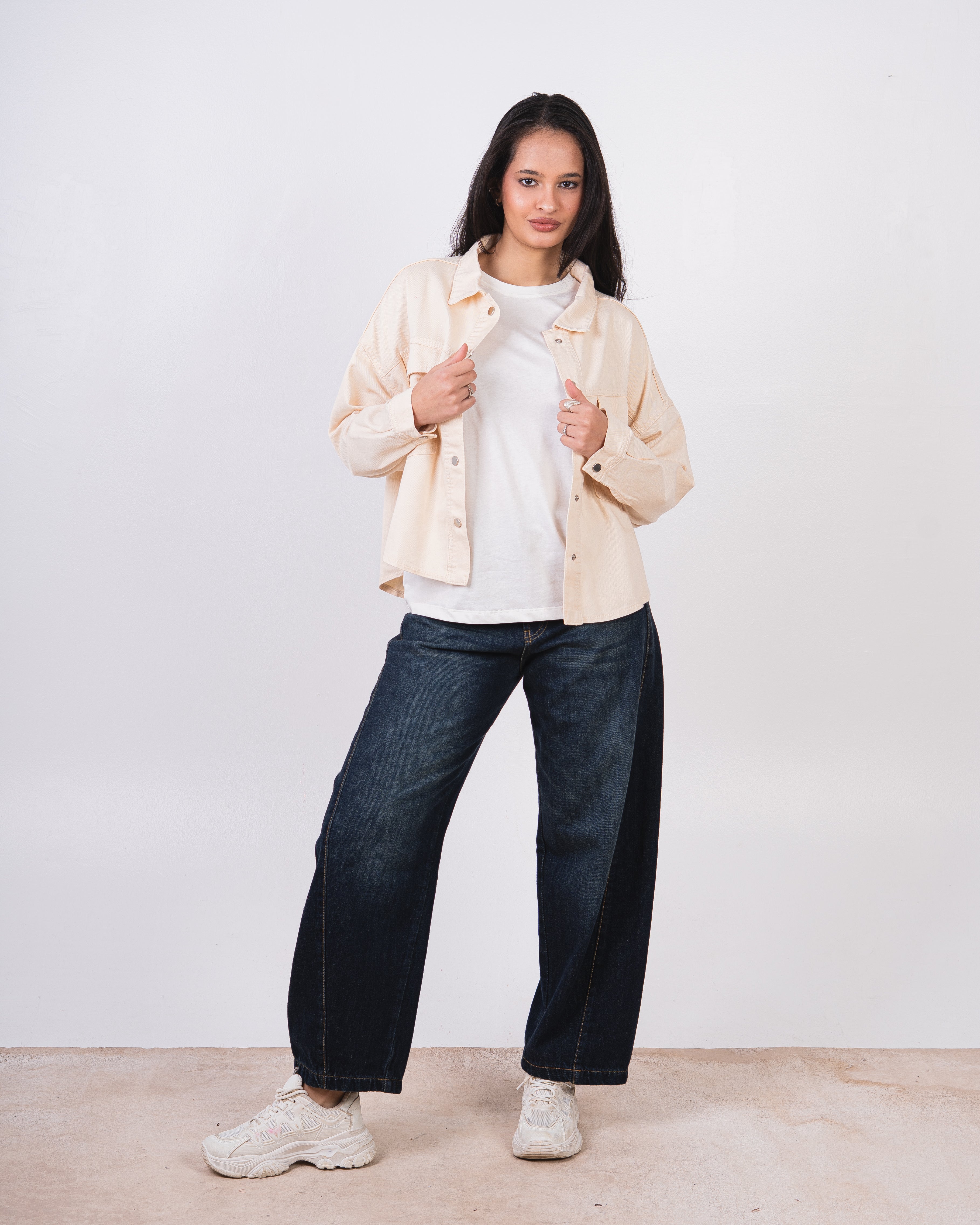 Short Gabardine Jacket - With Square Pocket