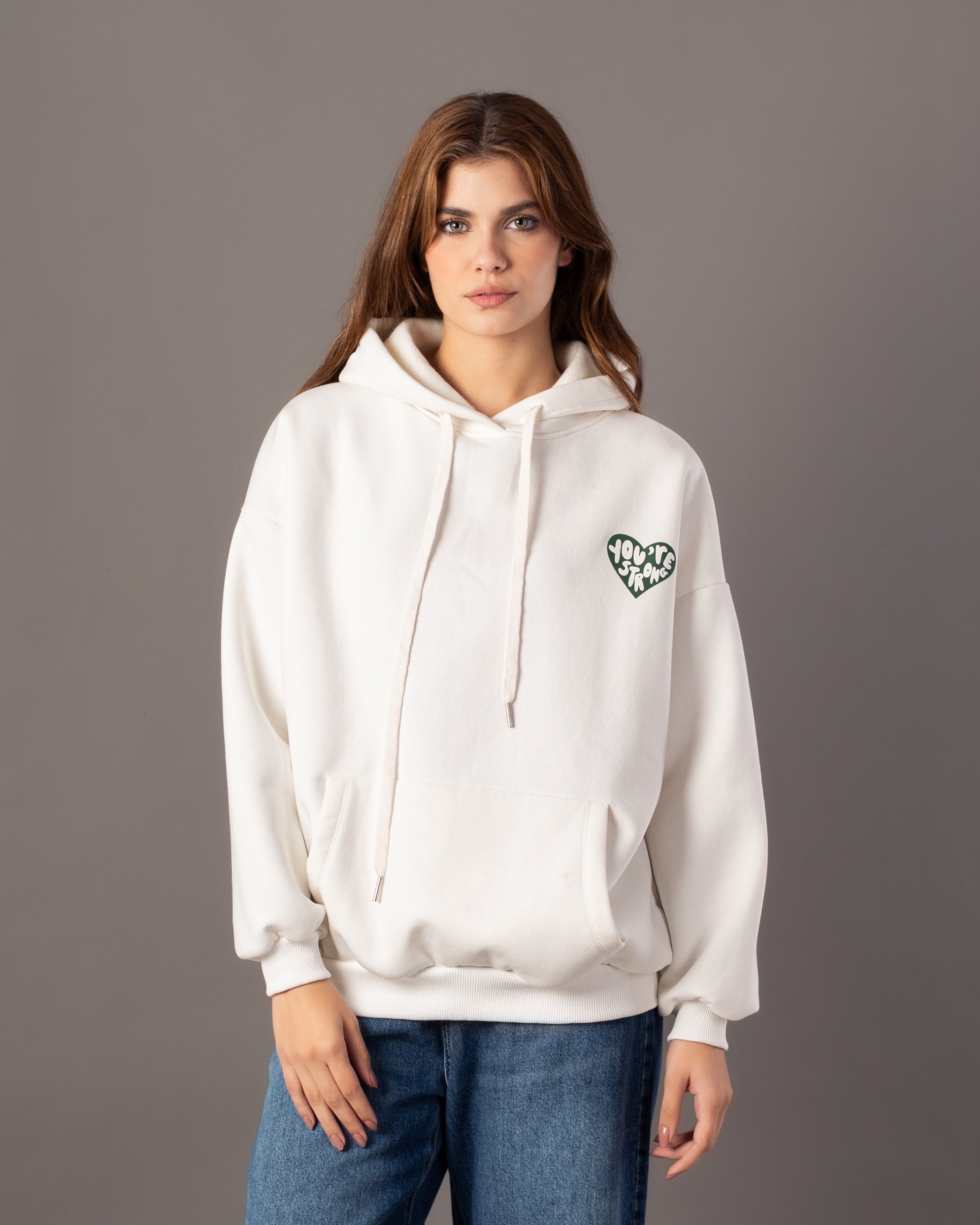 Hoodie – Text Print Inside Heart