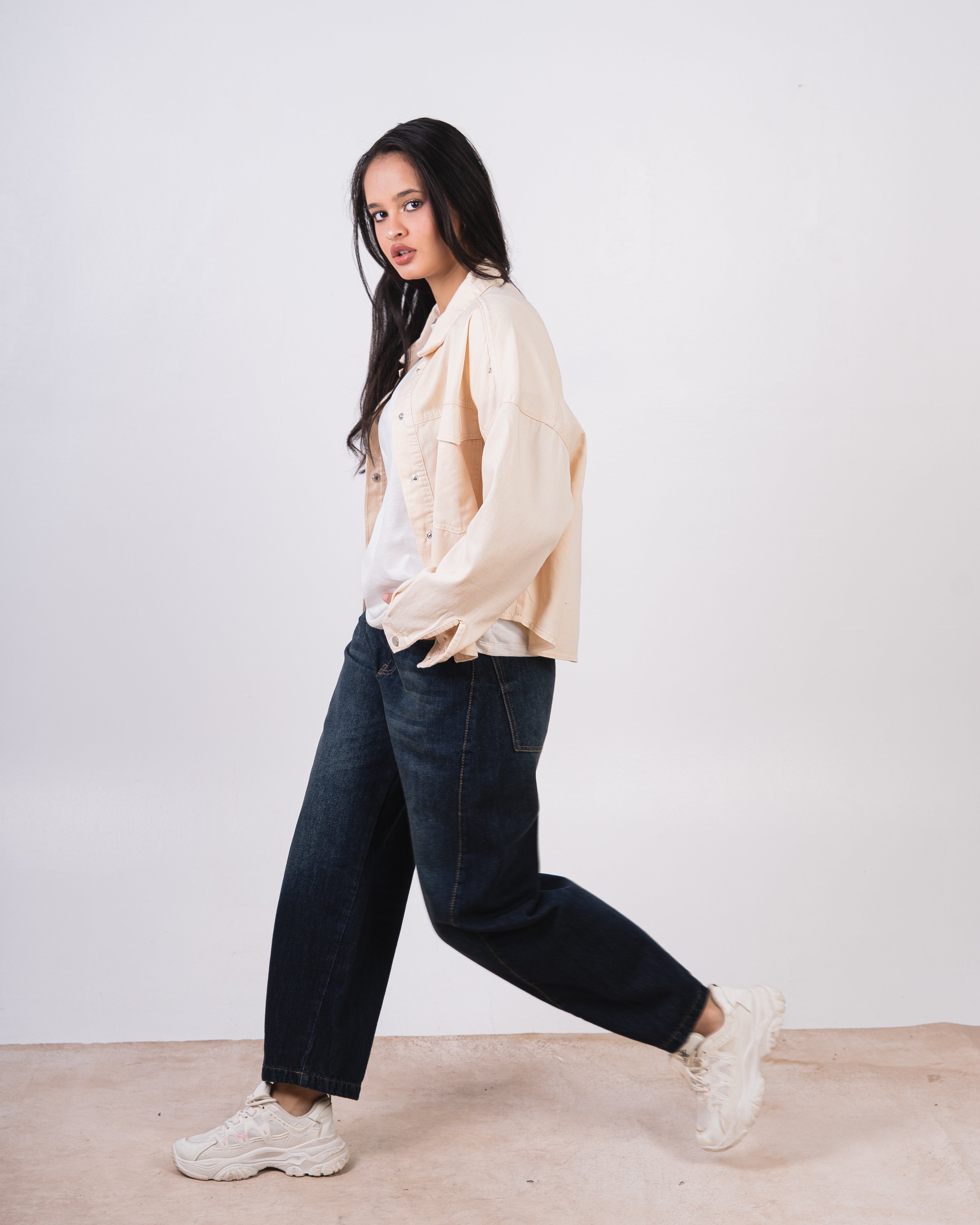 Short Gabardine Jacket - With Square Pocket