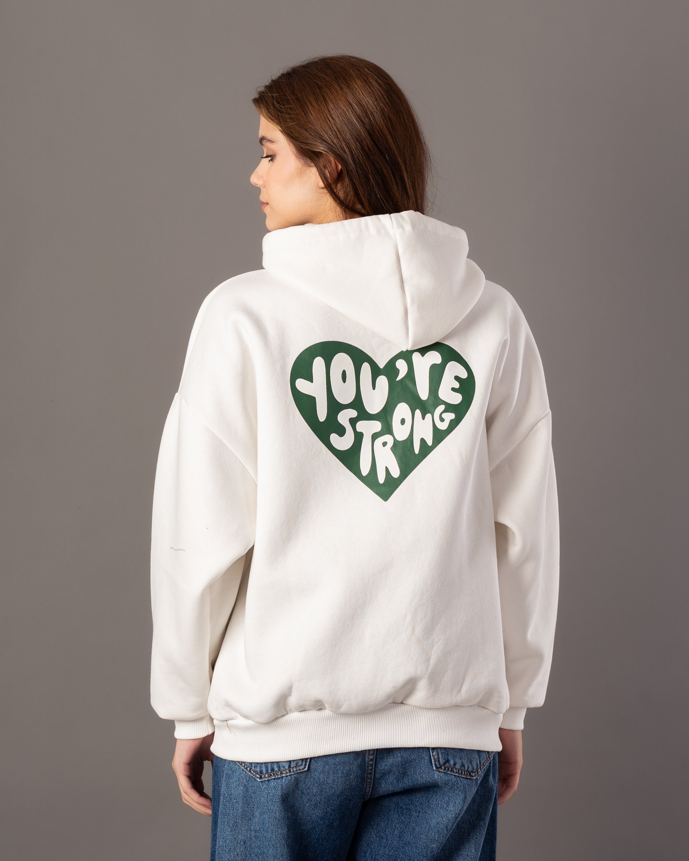 Hoodie – Text Print Inside Heart