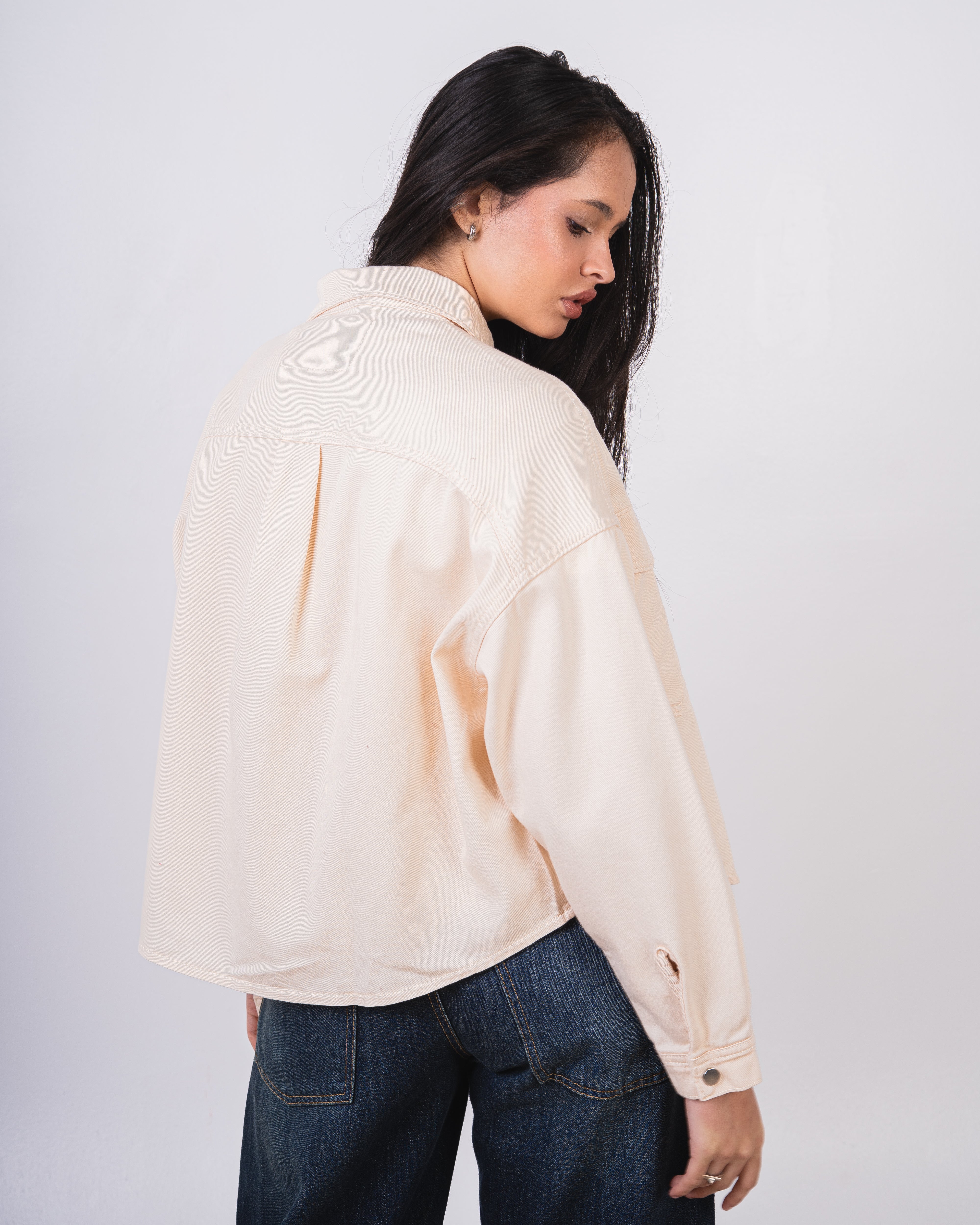 Short Gabardine Jacket - With Square Pocket