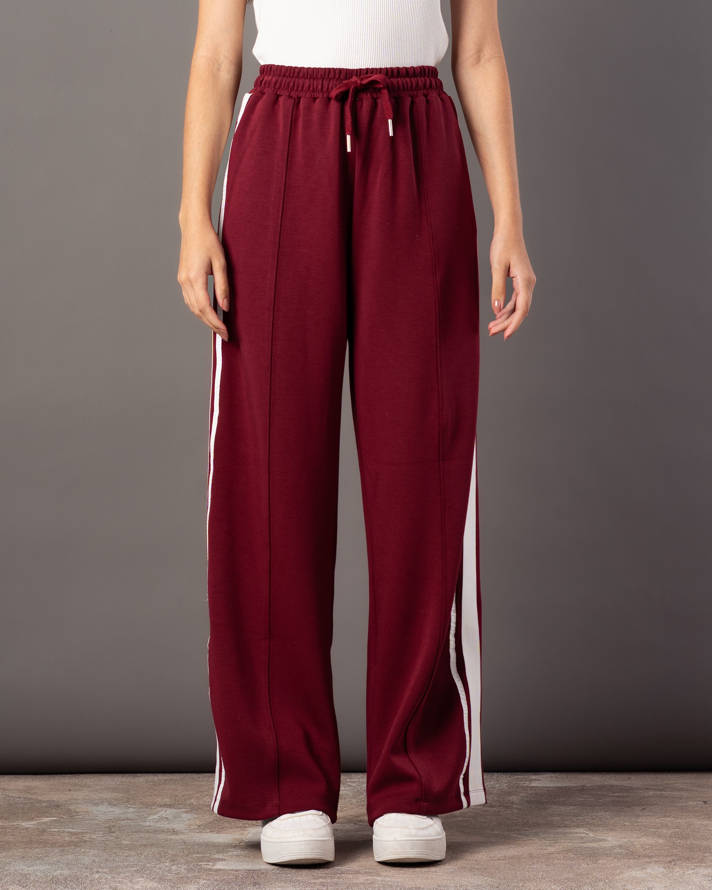 Drawstring Waist Trouser – Vertical Leg Stripe