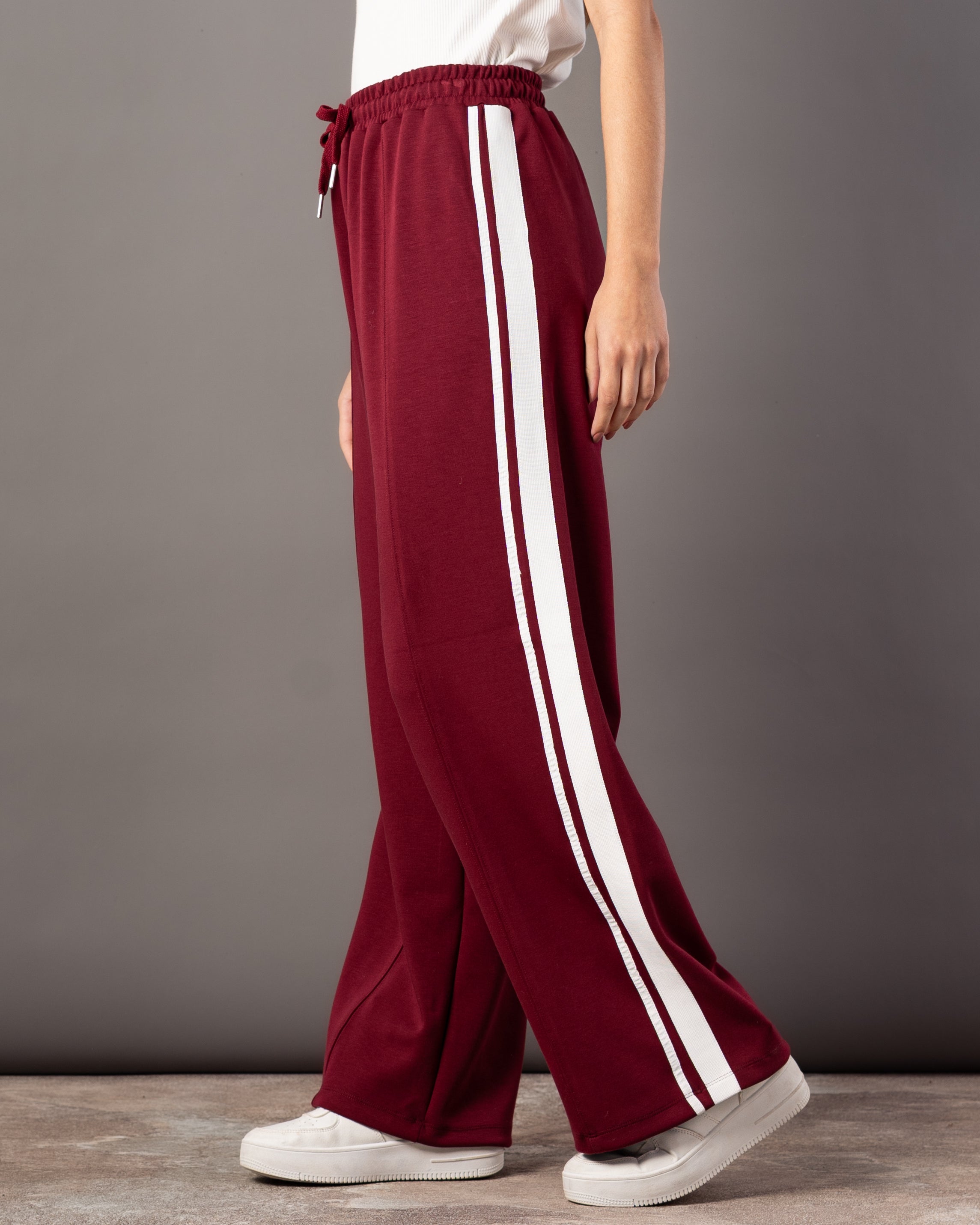 Drawstring Waist Trouser – Vertical Leg Stripe