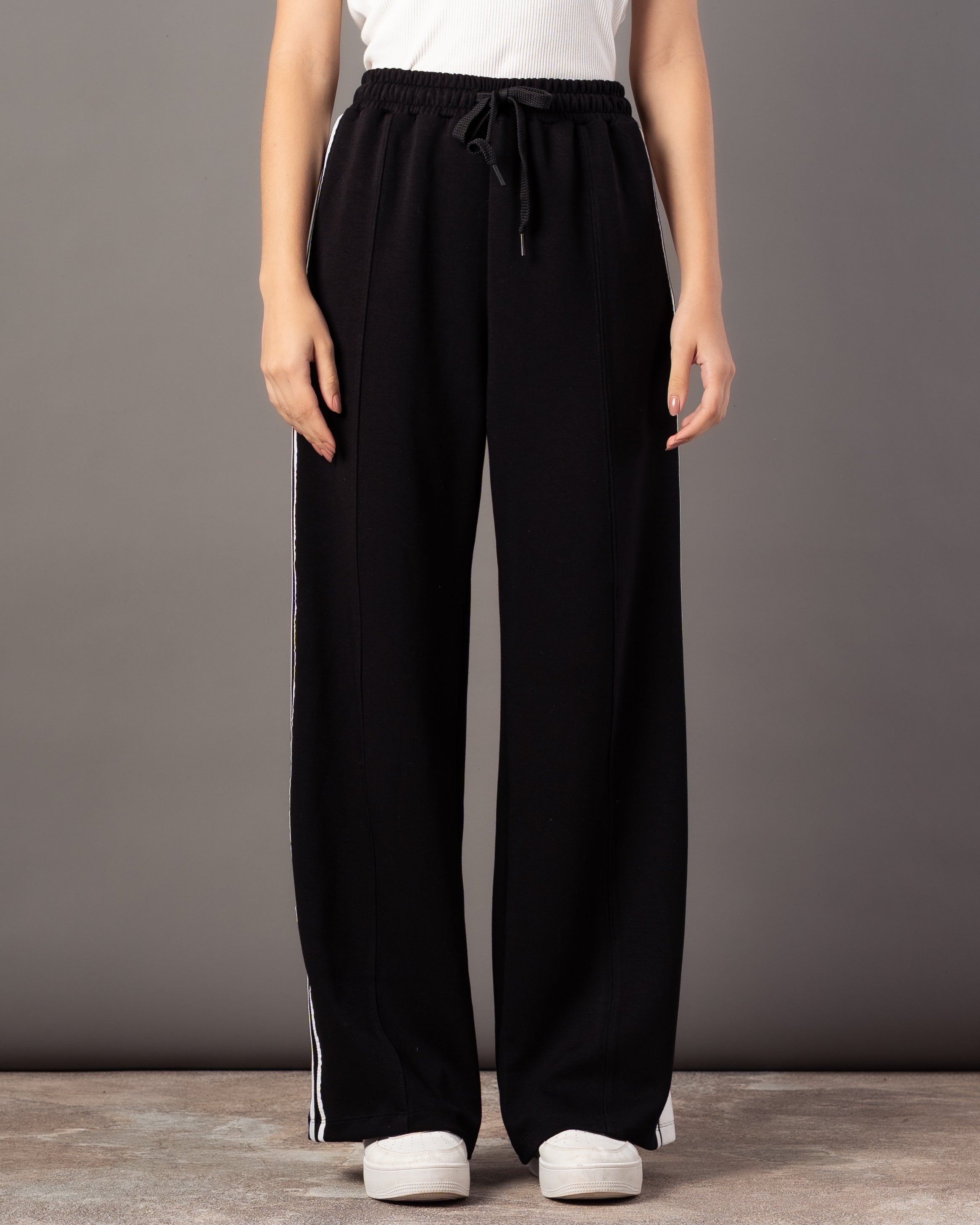 Drawstring Waist Trouser – Vertical Leg Stripe