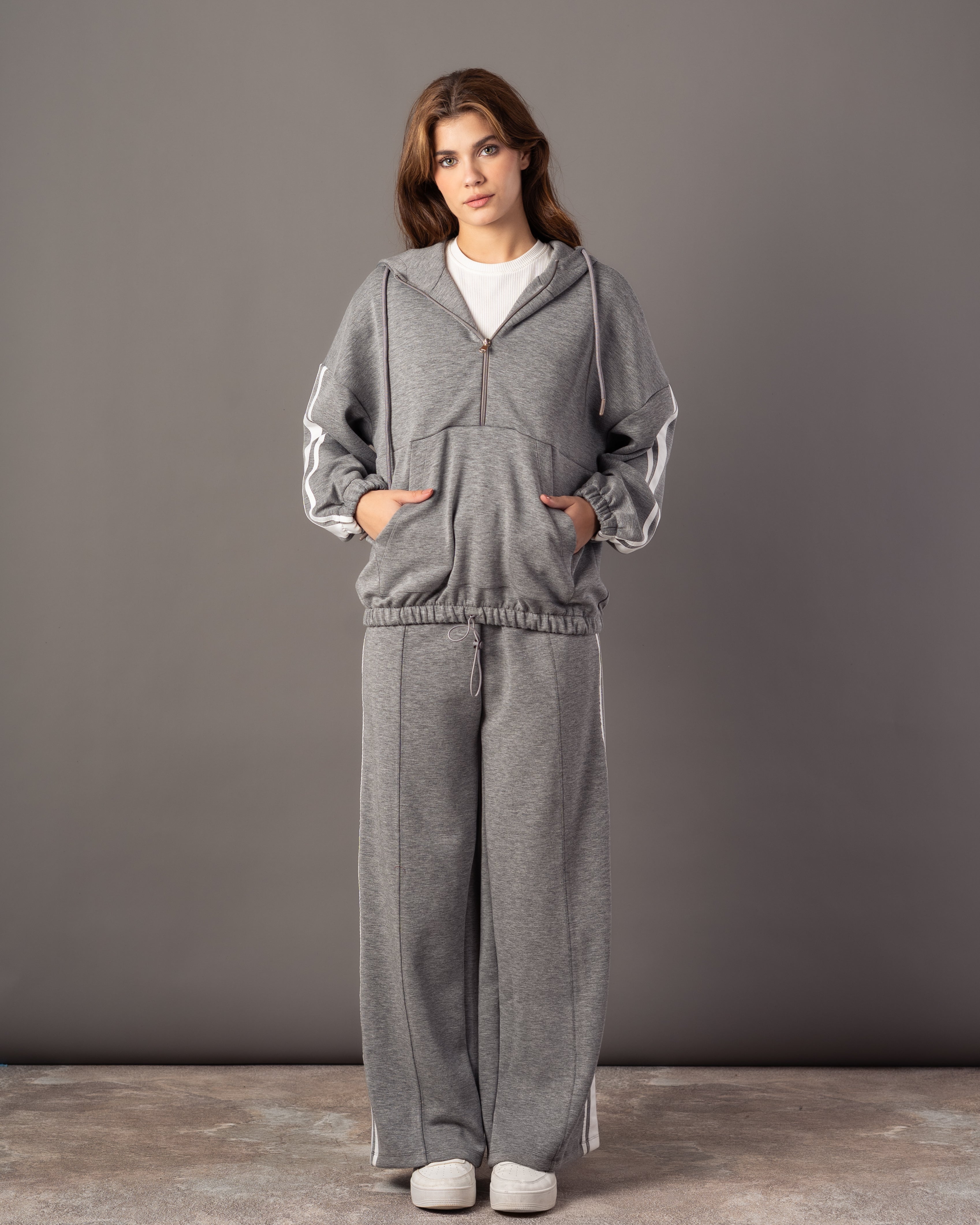 Plain Hoodie – Sleeve Stripe