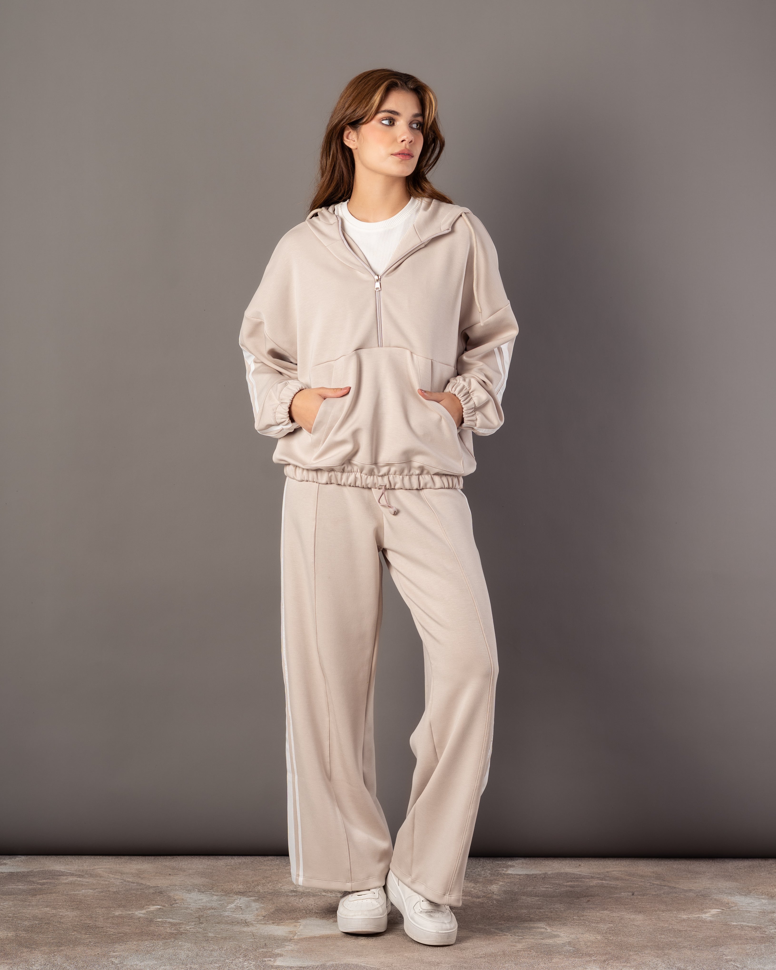 Plain Hoodie – Sleeve Stripe