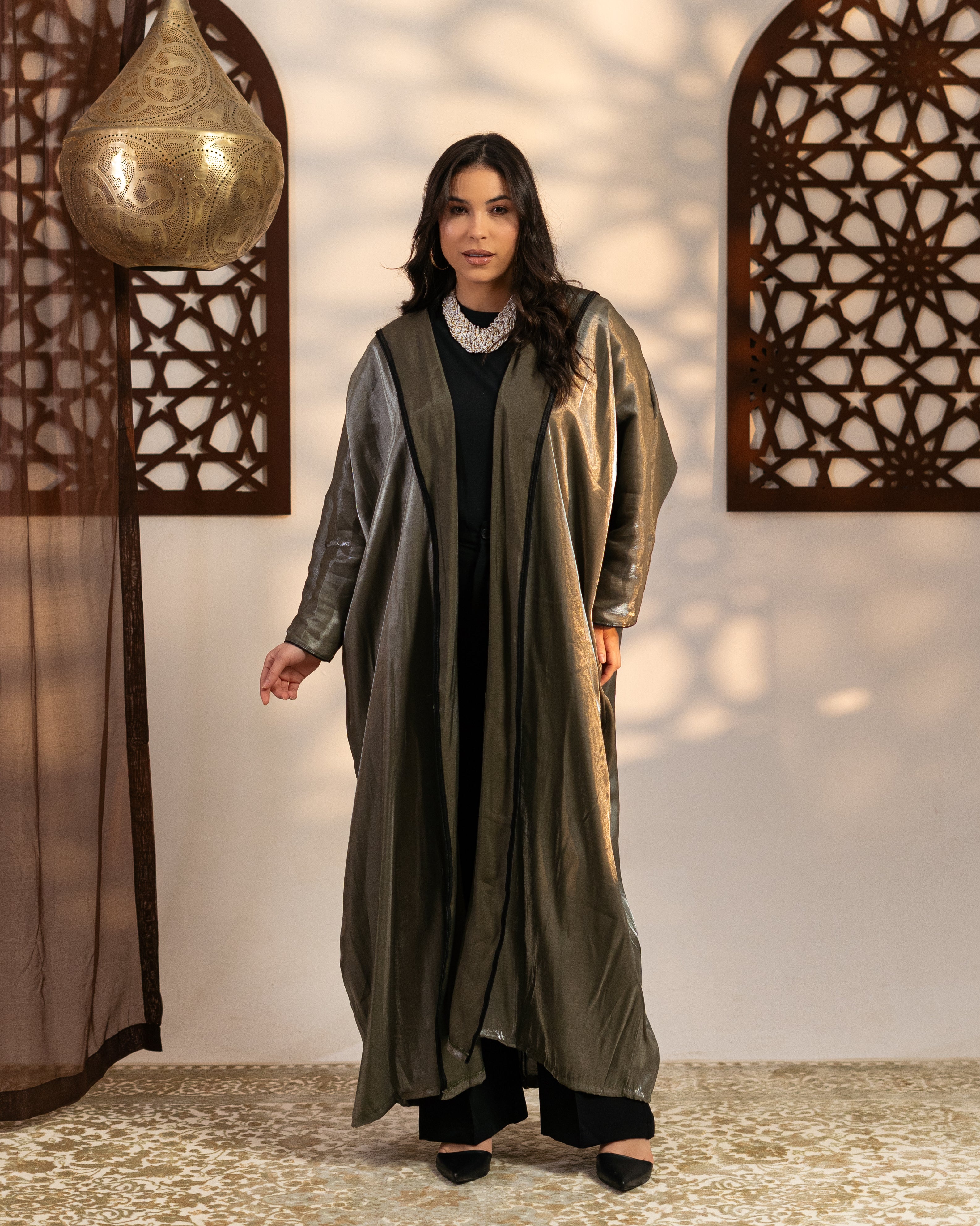 Satin Caftan - Plain (Hooded)