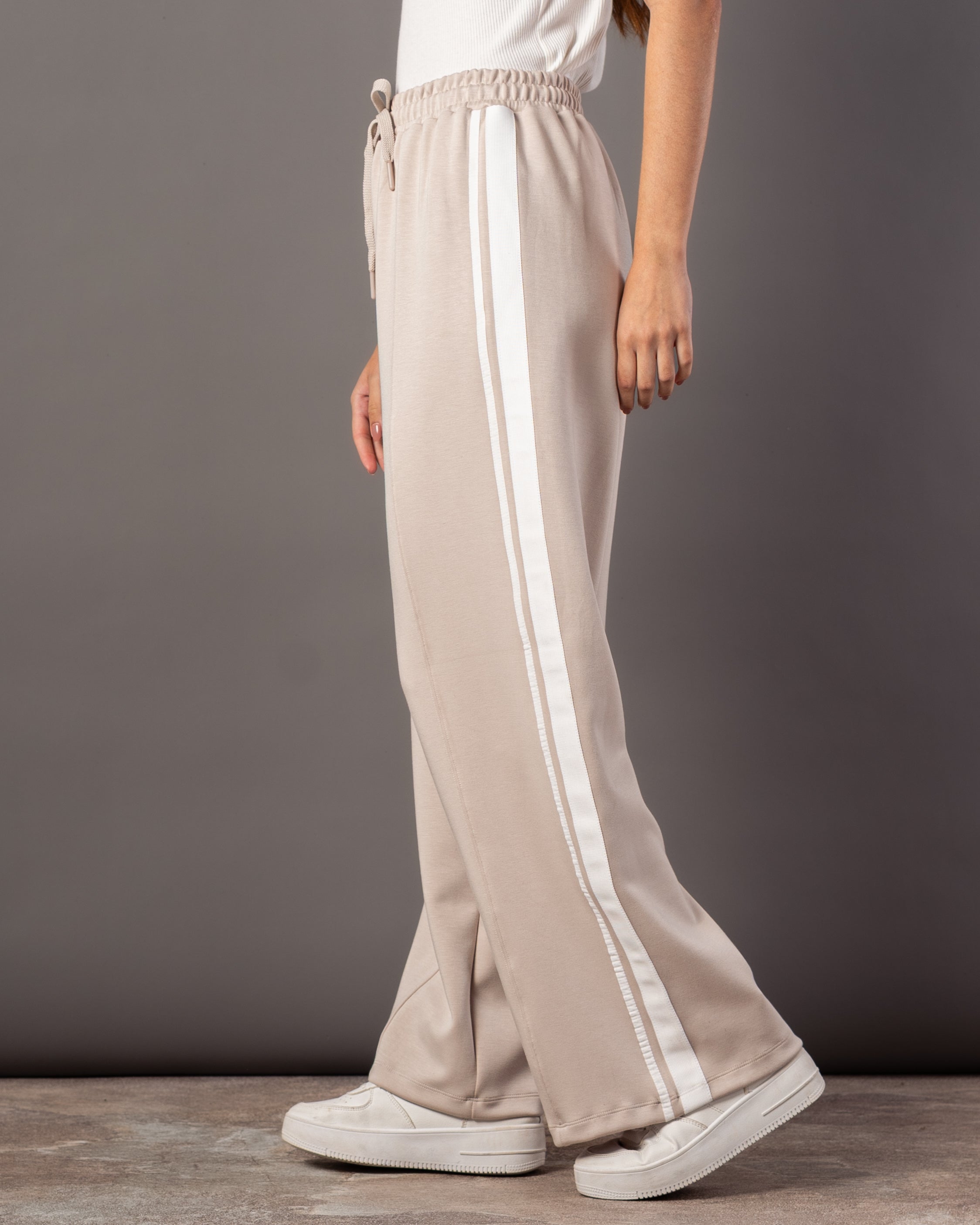 Drawstring Waist Trouser – Vertical Leg Stripe