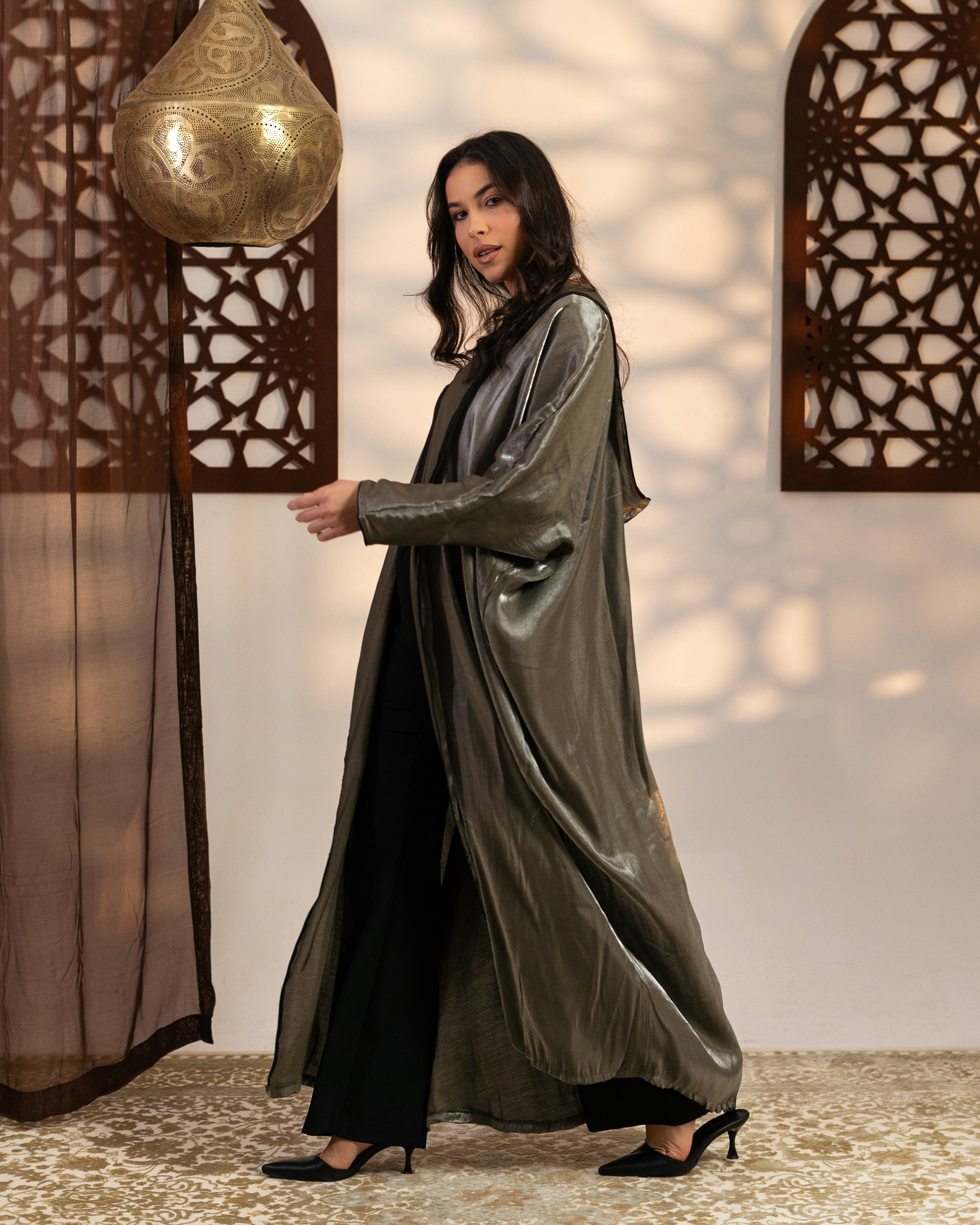 Satin Caftan - Plain (Hooded)