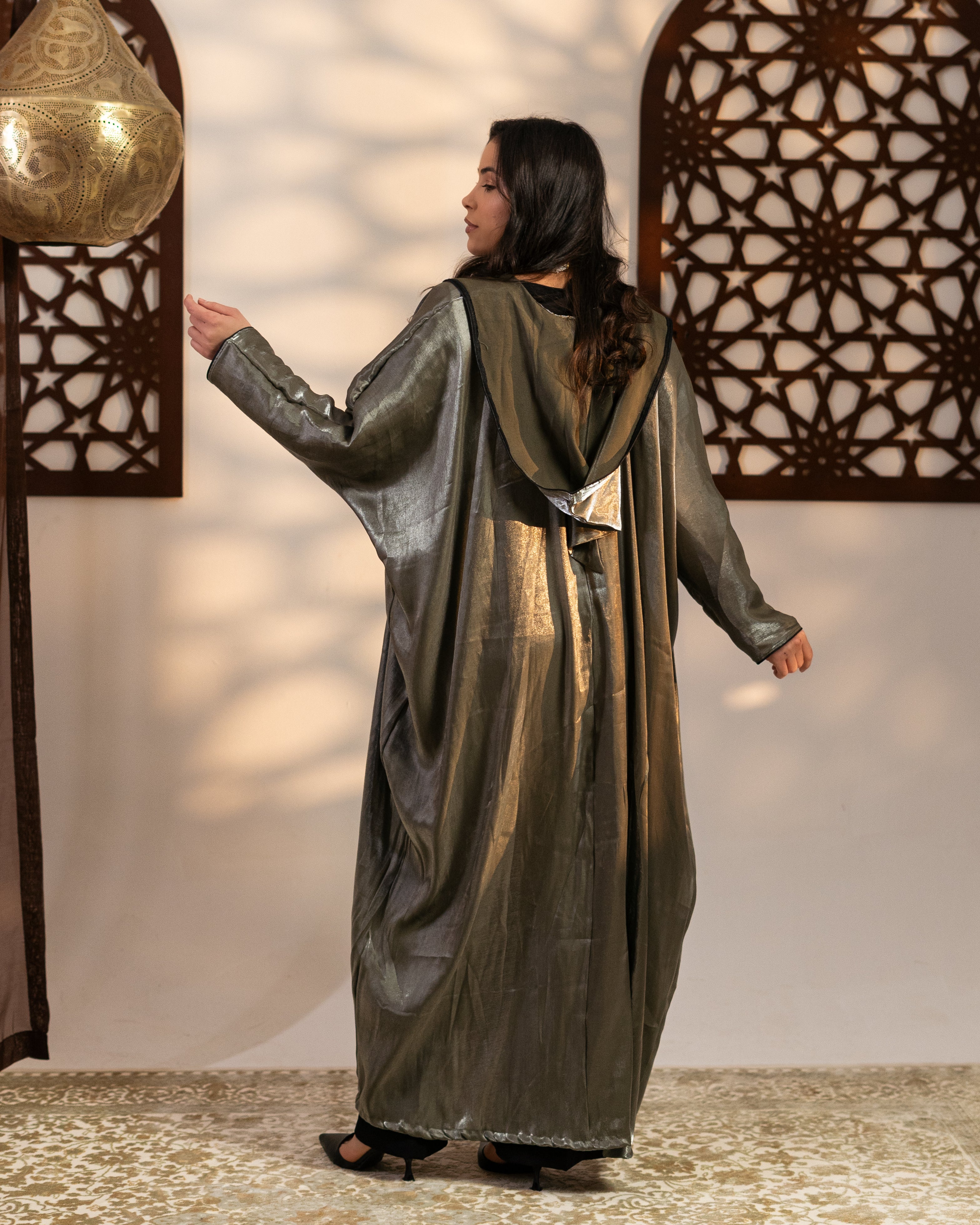 Satin Caftan - Plain (Hooded)