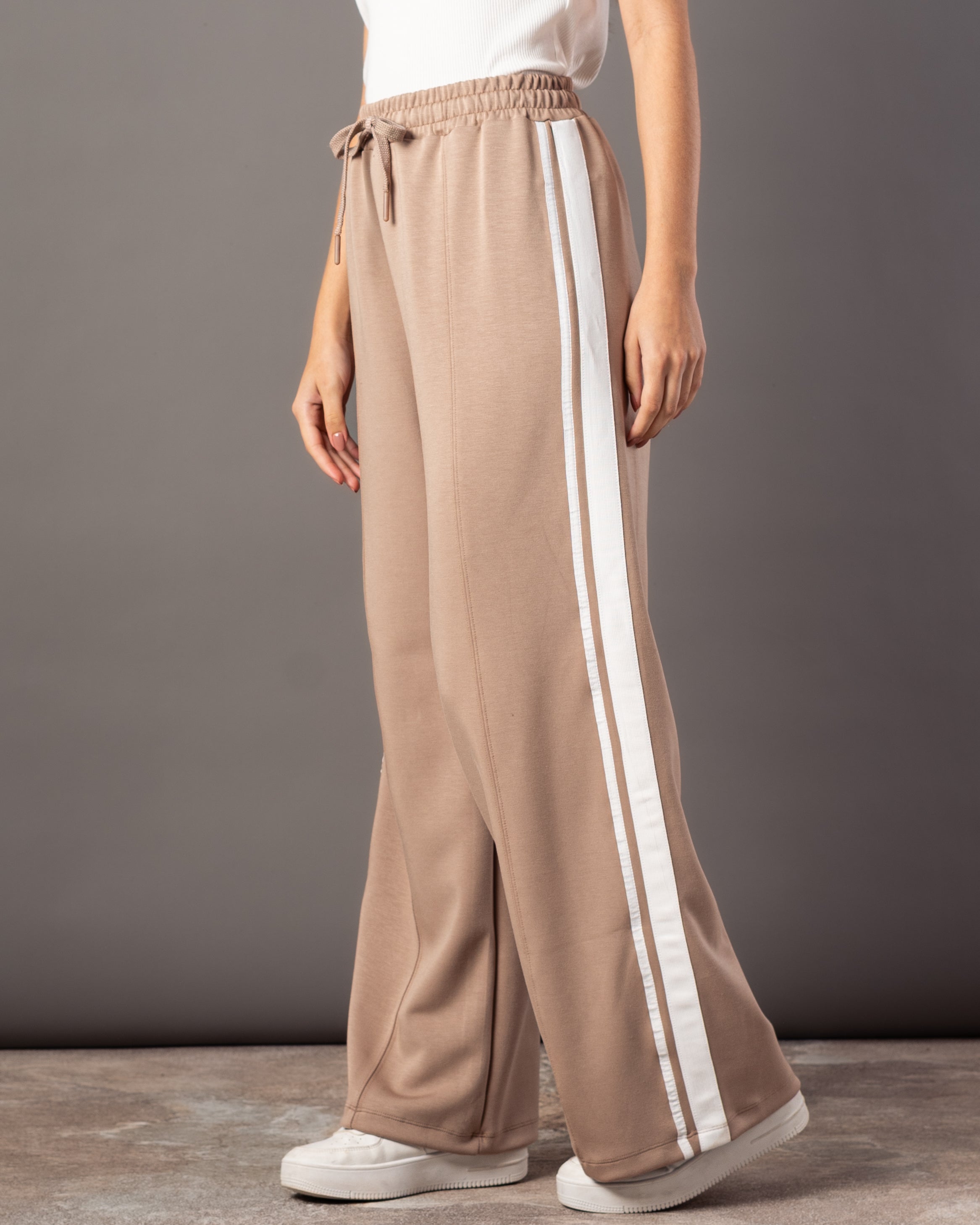 Drawstring Waist Trouser – Vertical Leg Stripe