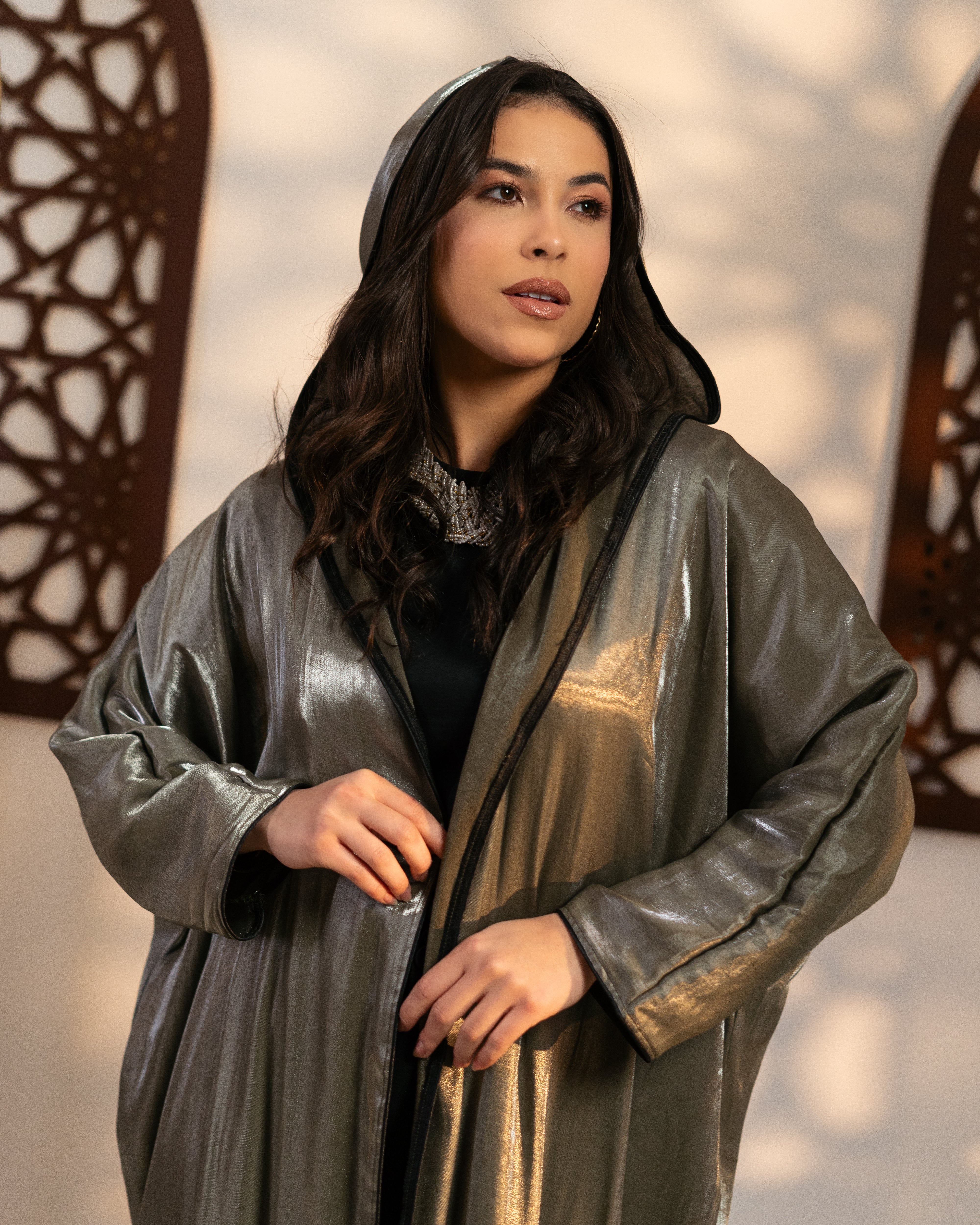 Satin Caftan - Plain (Hooded)