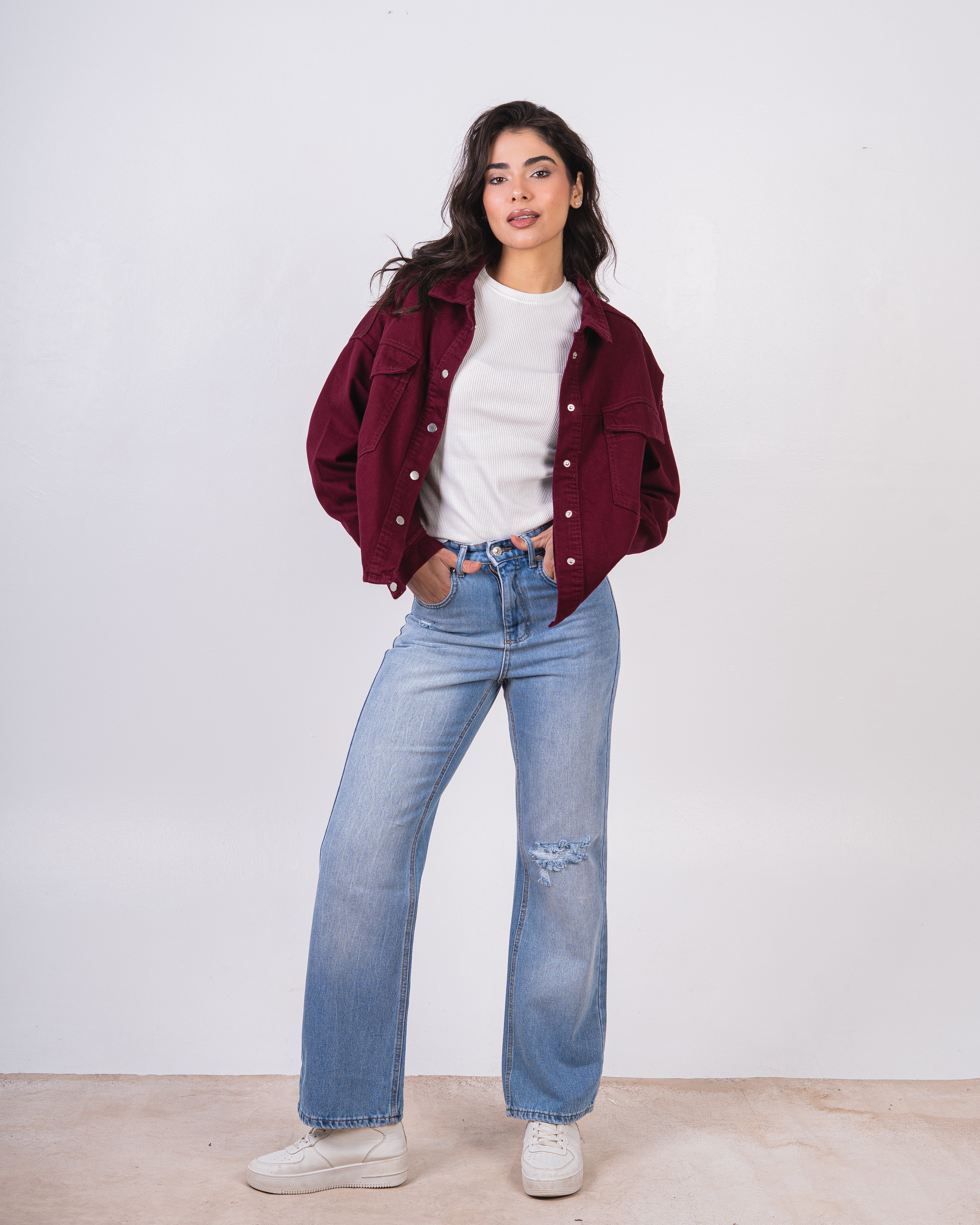 Short Gabardine Jacket - With Square Pocket