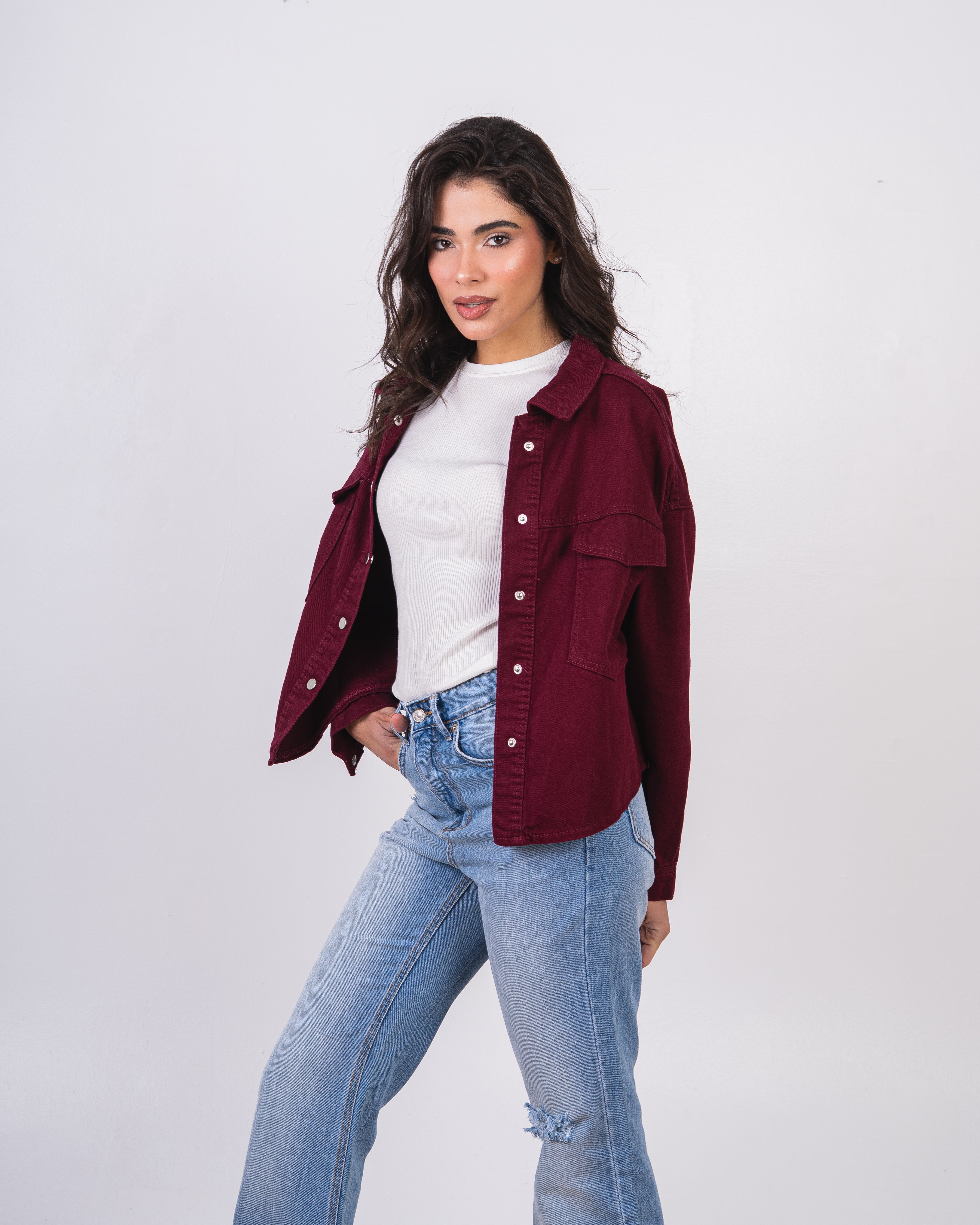 Short Gabardine Jacket - With Square Pocket