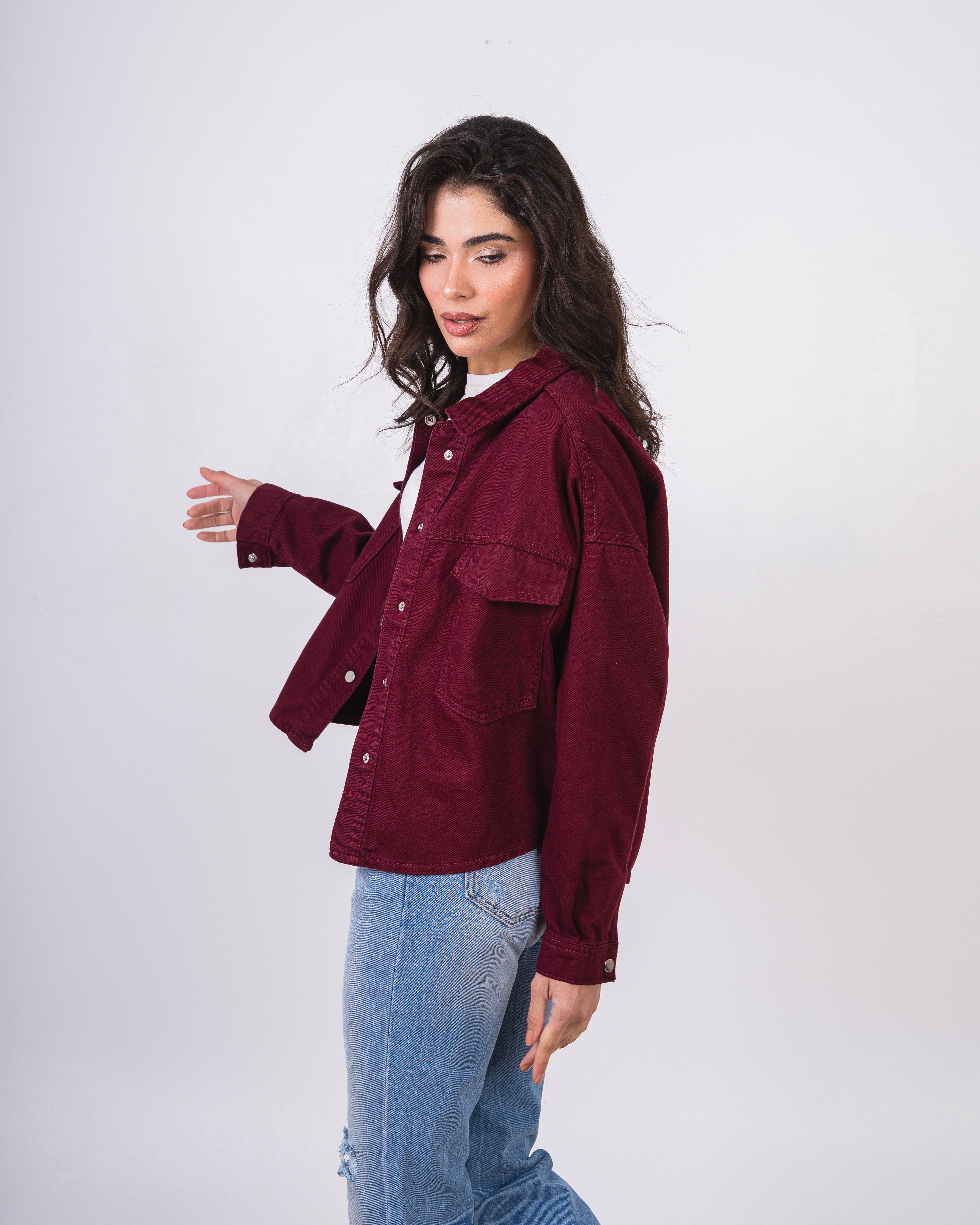 Short Gabardine Jacket - With Square Pocket