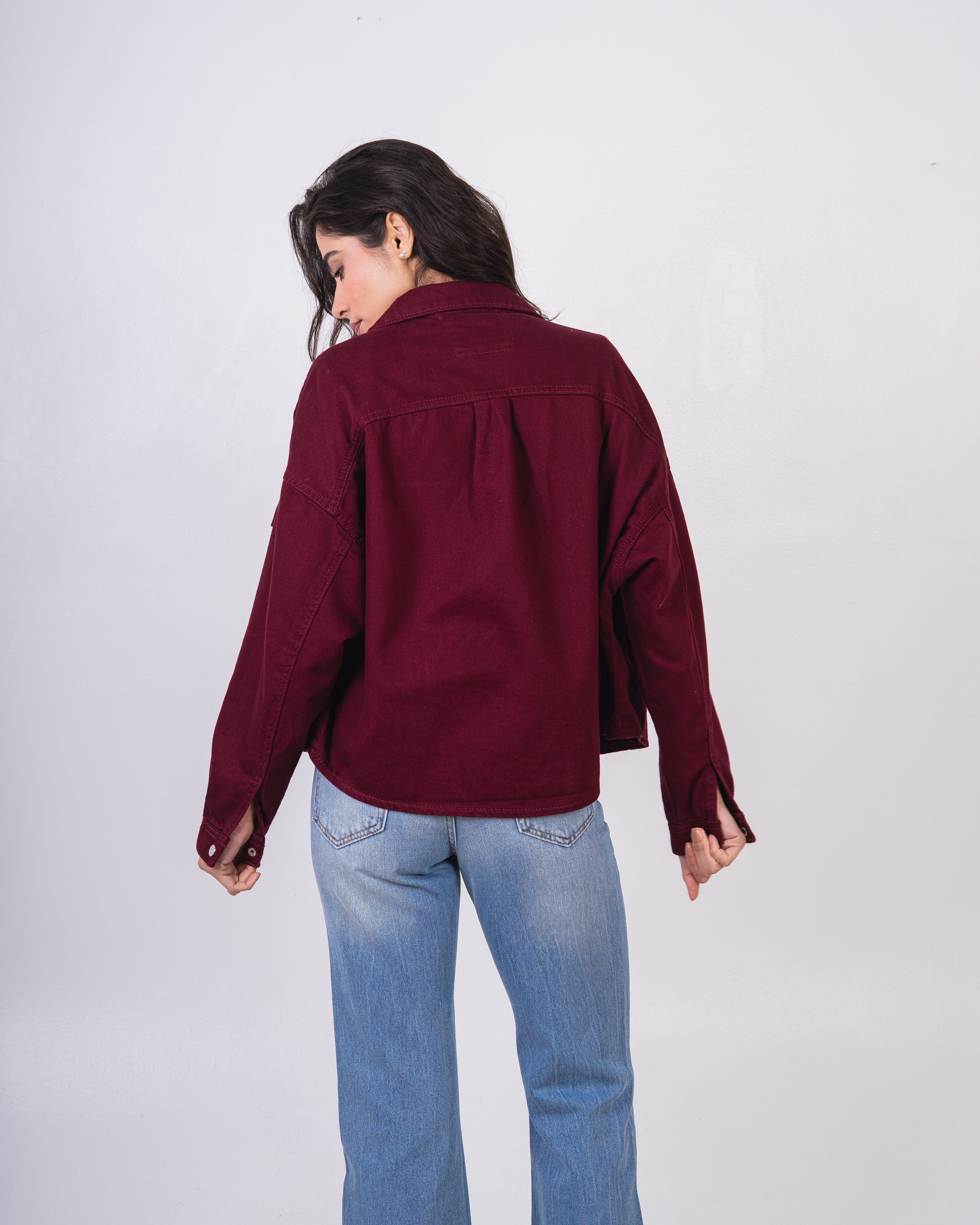 Short Gabardine Jacket - With Square Pocket