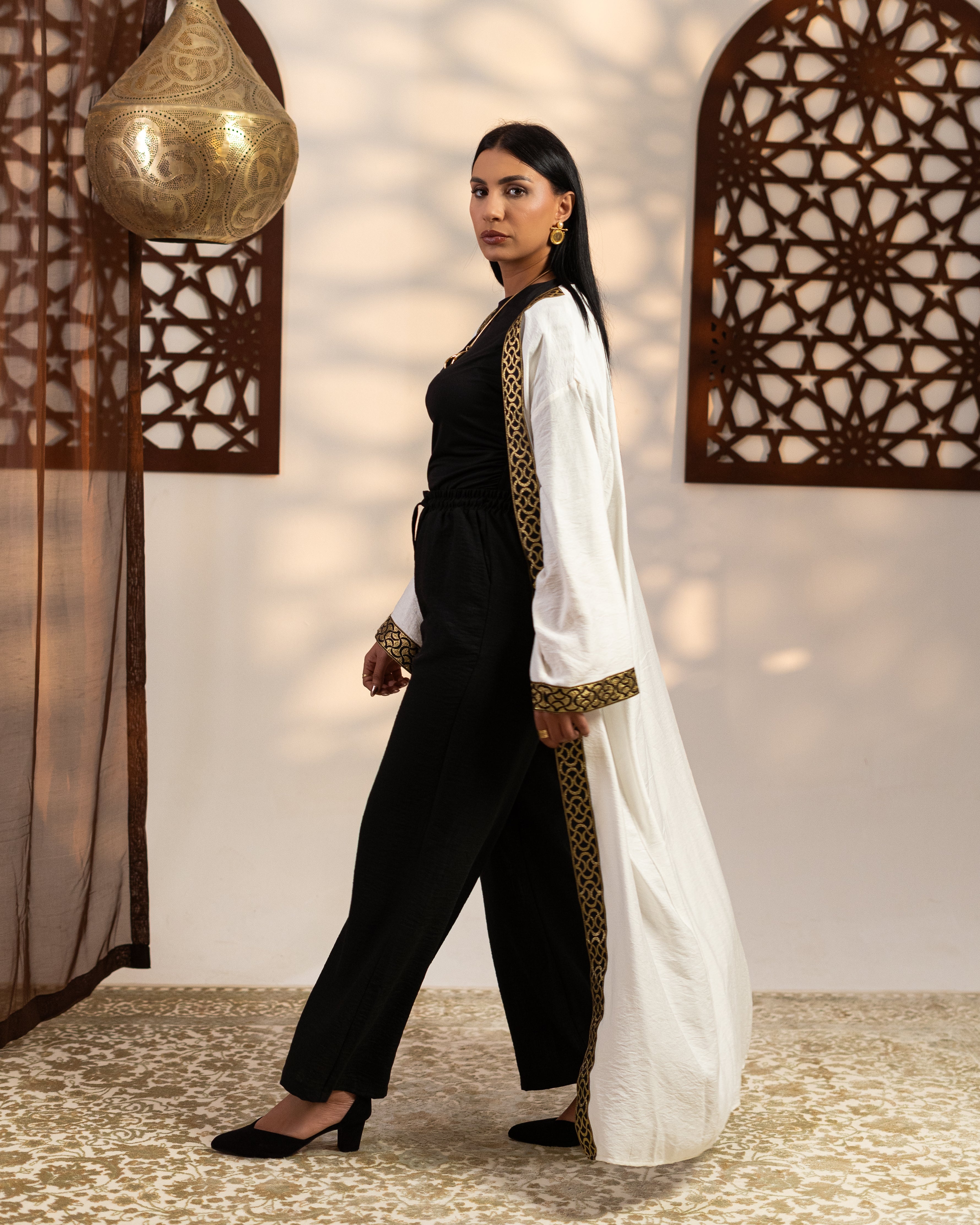 Caftan With Belt - (Circular - Patterned )