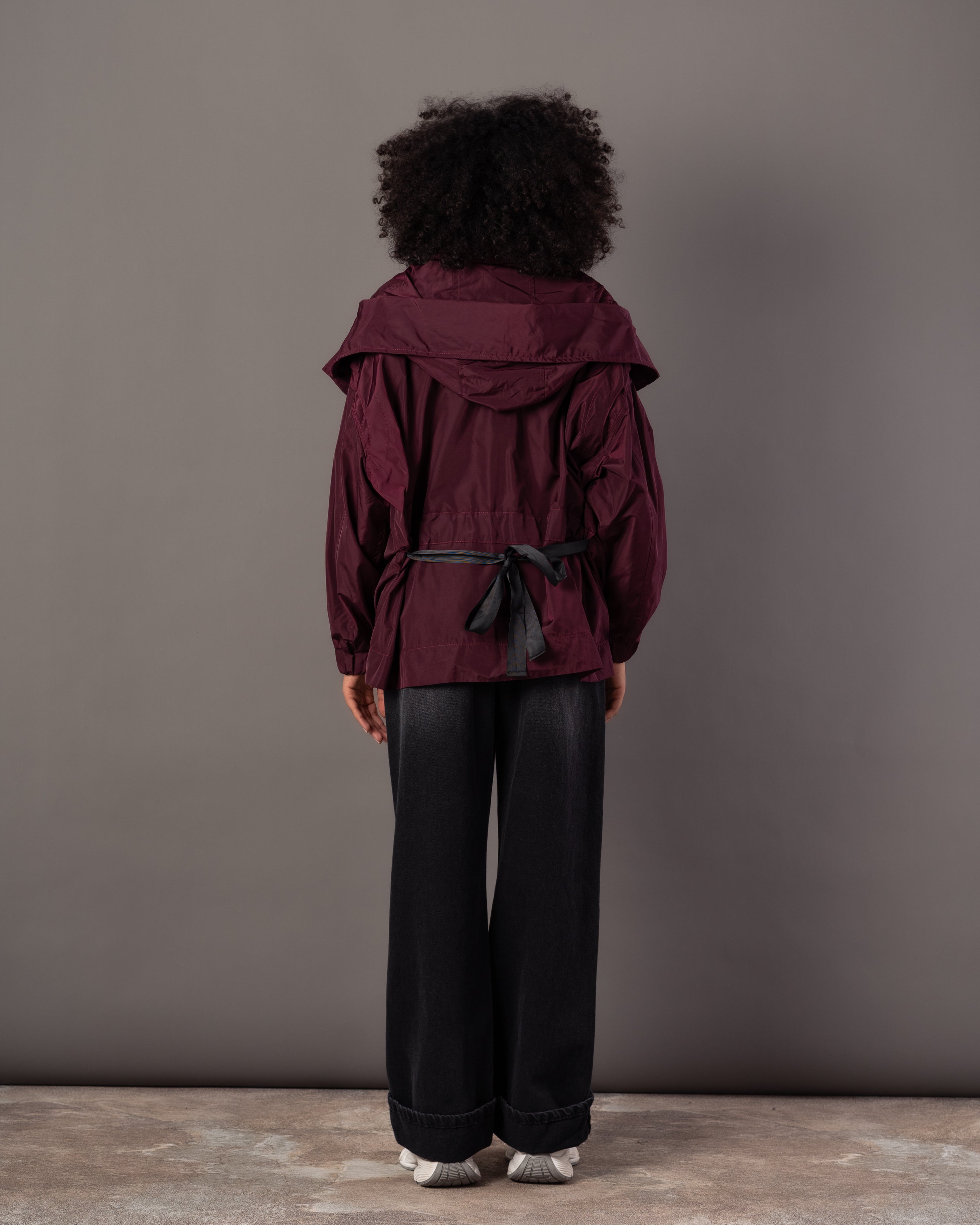 Plain Jacket With Belt – Hooded (Zipper & Capsule Buttons)