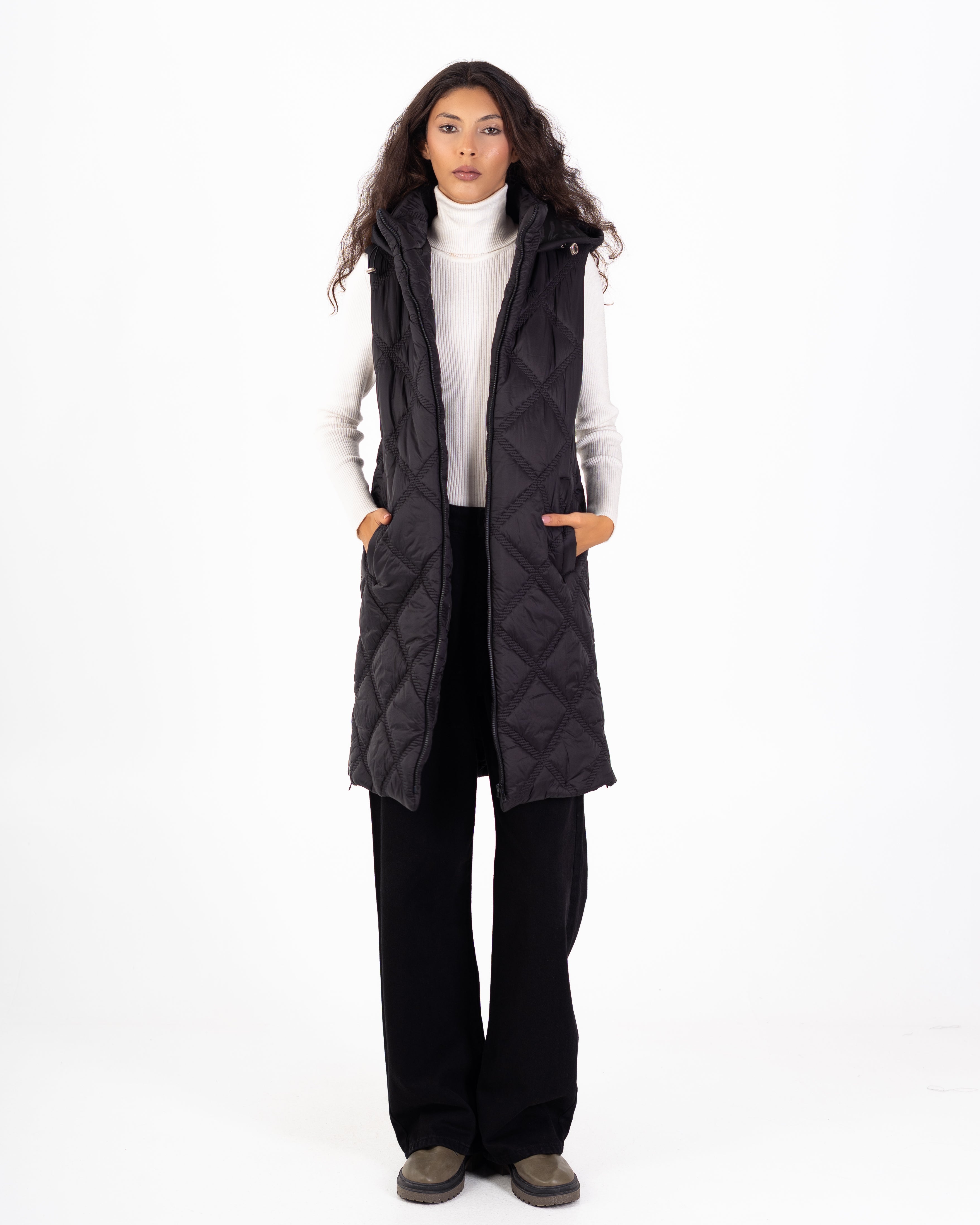 سترة مبطنة – طويلة (خياطة مثلثة صغيرة)