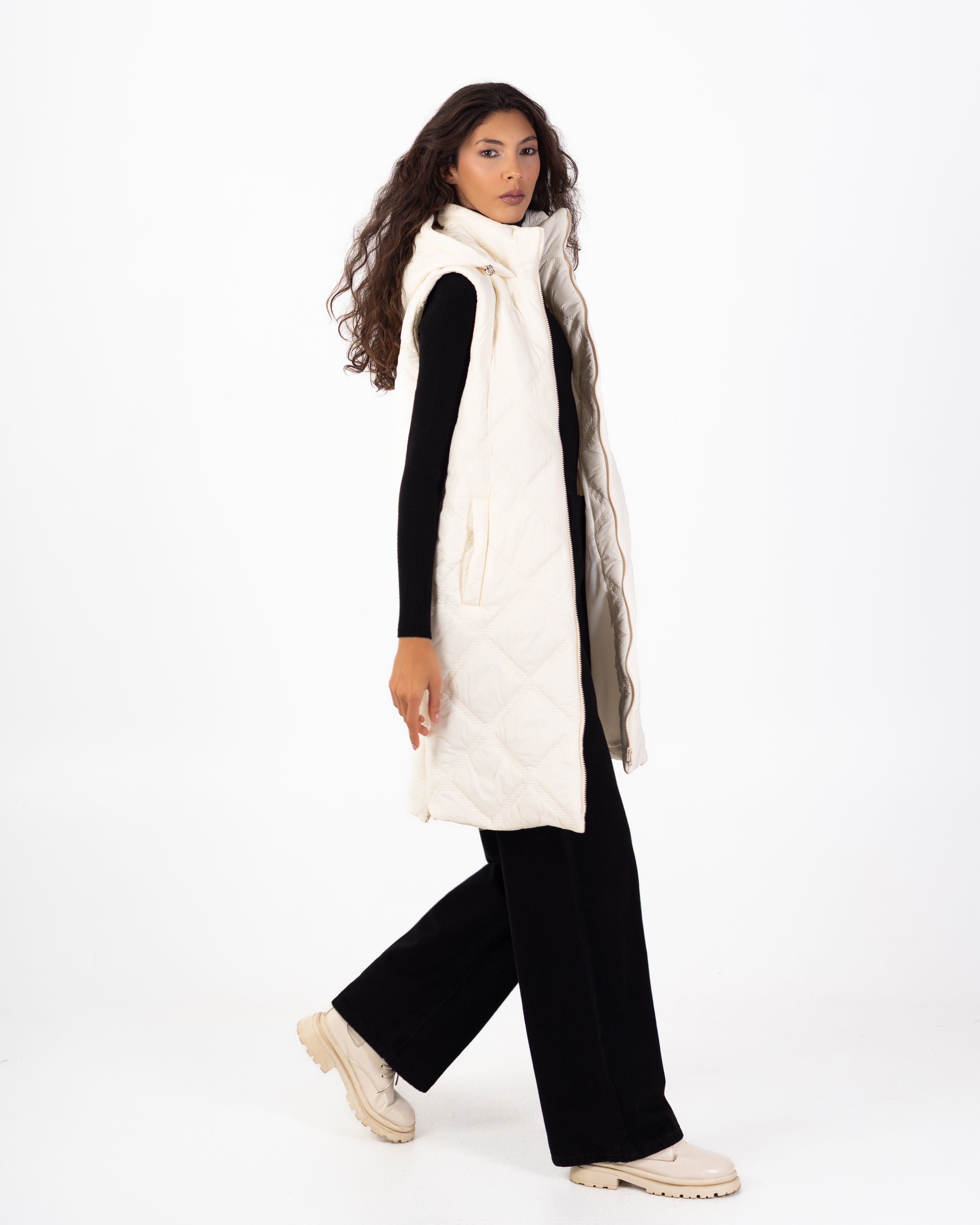 سترة مبطنة – طويلة (خياطة مثلثة صغيرة)