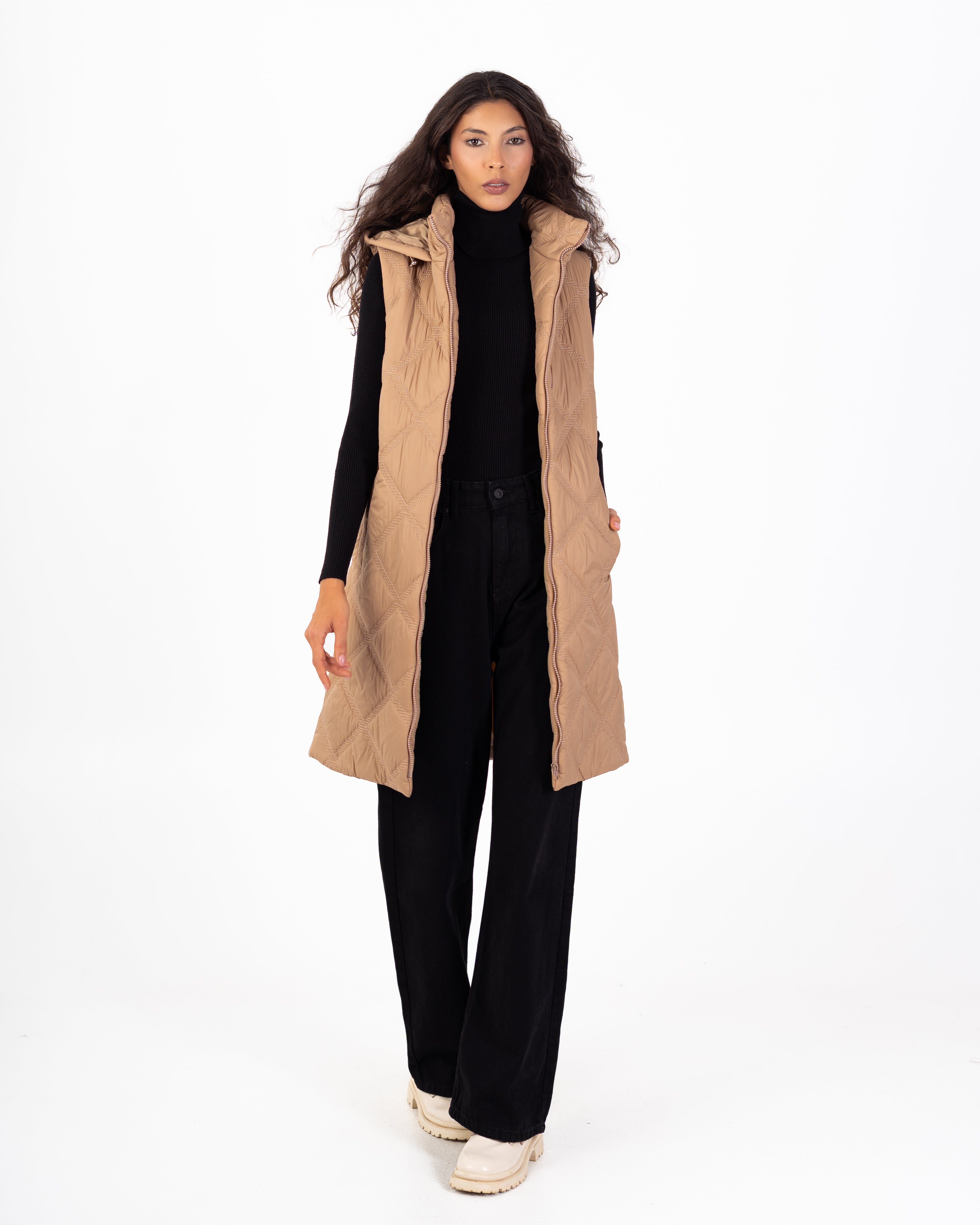 سترة مبطنة – طويلة (خياطة مثلثة صغيرة)