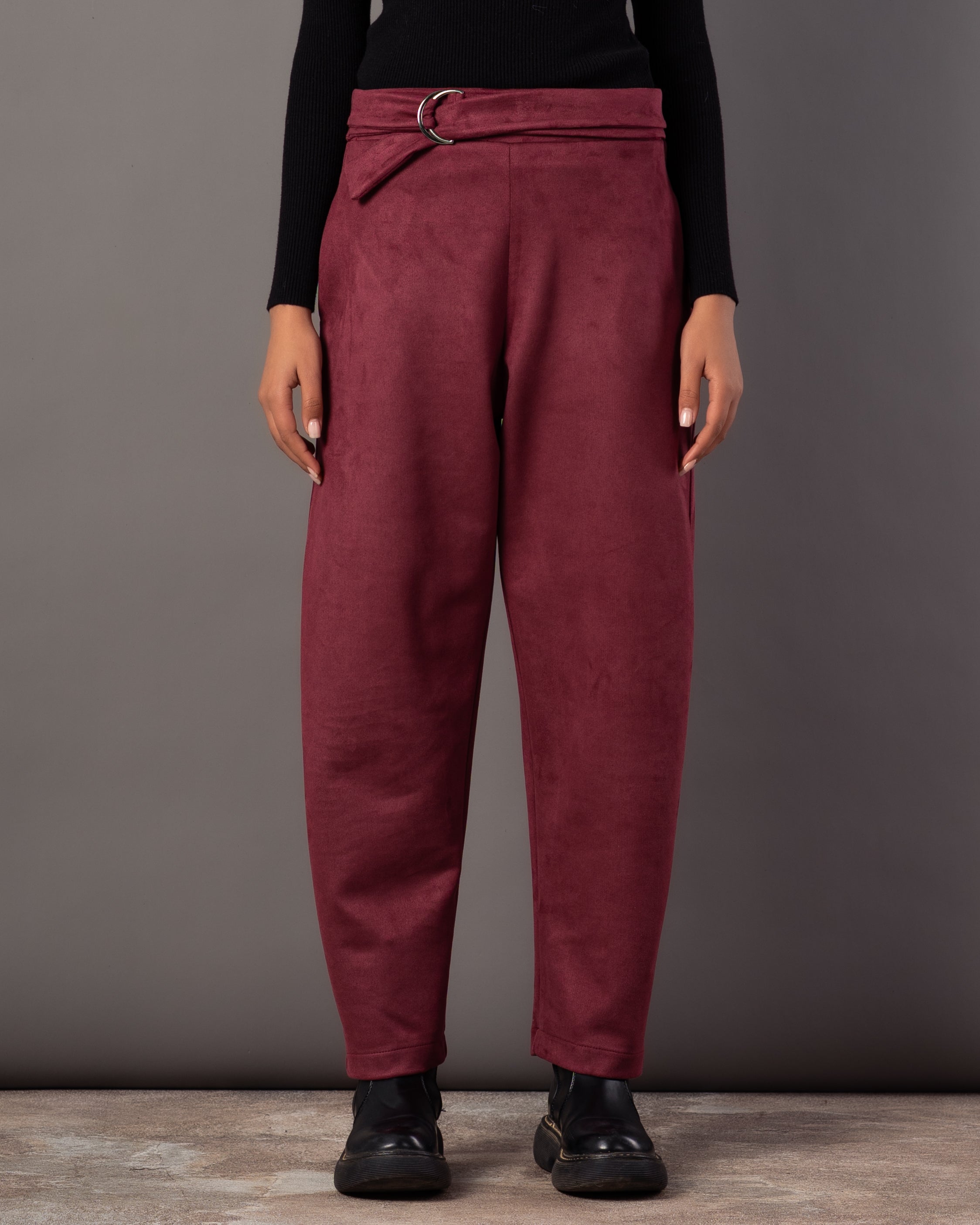 Plain Trouser – With Belt (Boyfriend Fit)