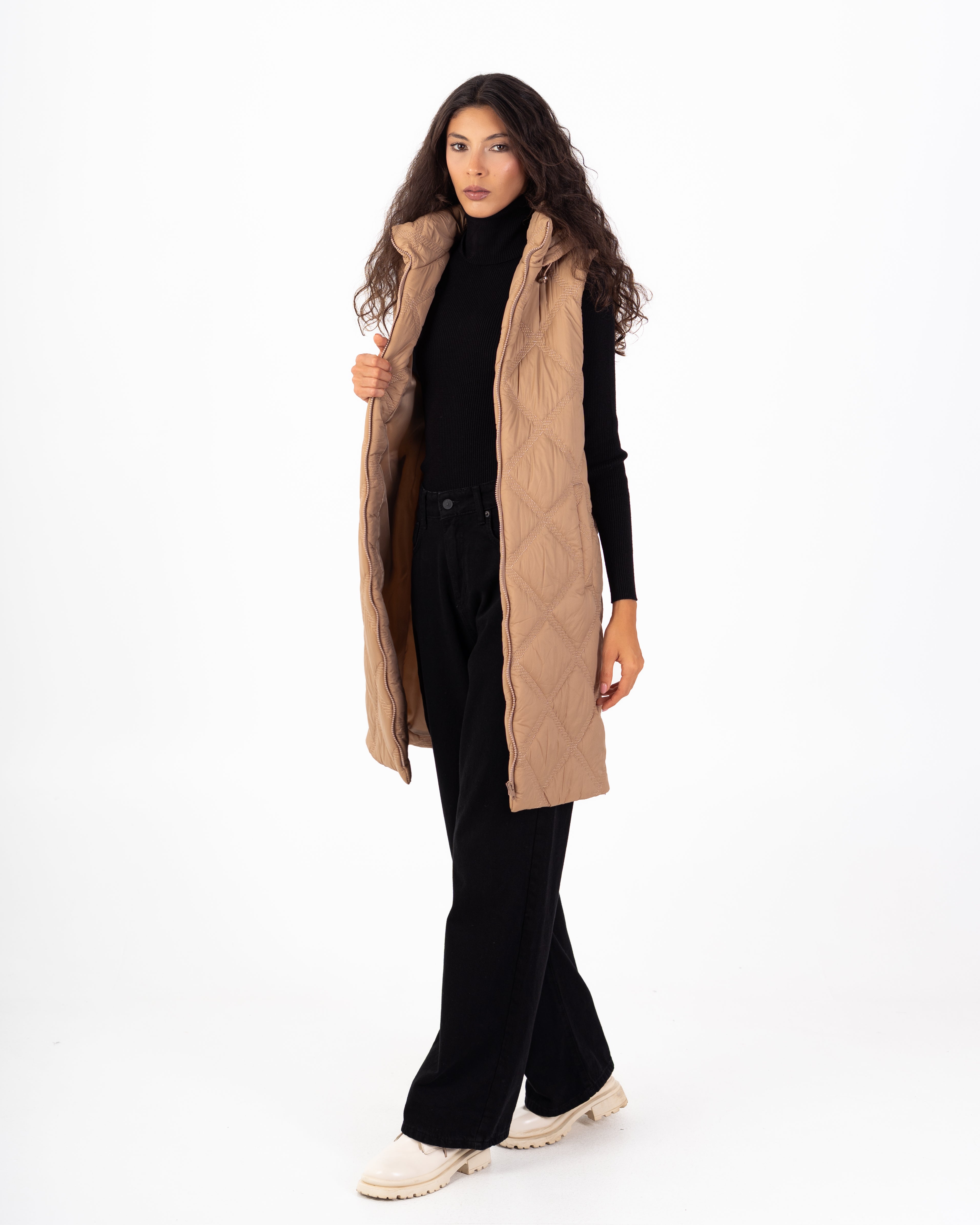 سترة مبطنة – طويلة (خياطة مثلثة صغيرة)