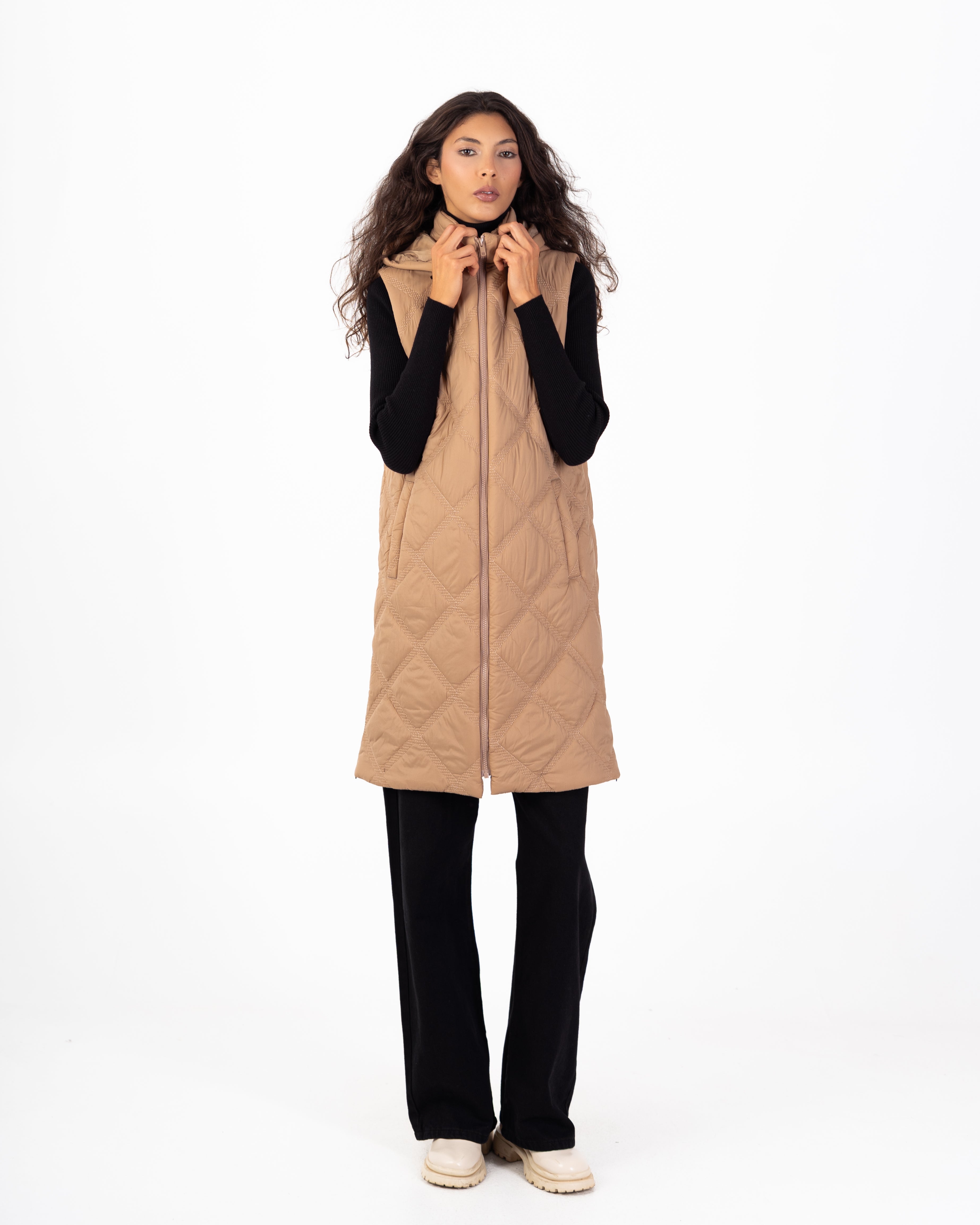 سترة مبطنة – طويلة (خياطة مثلثة صغيرة)