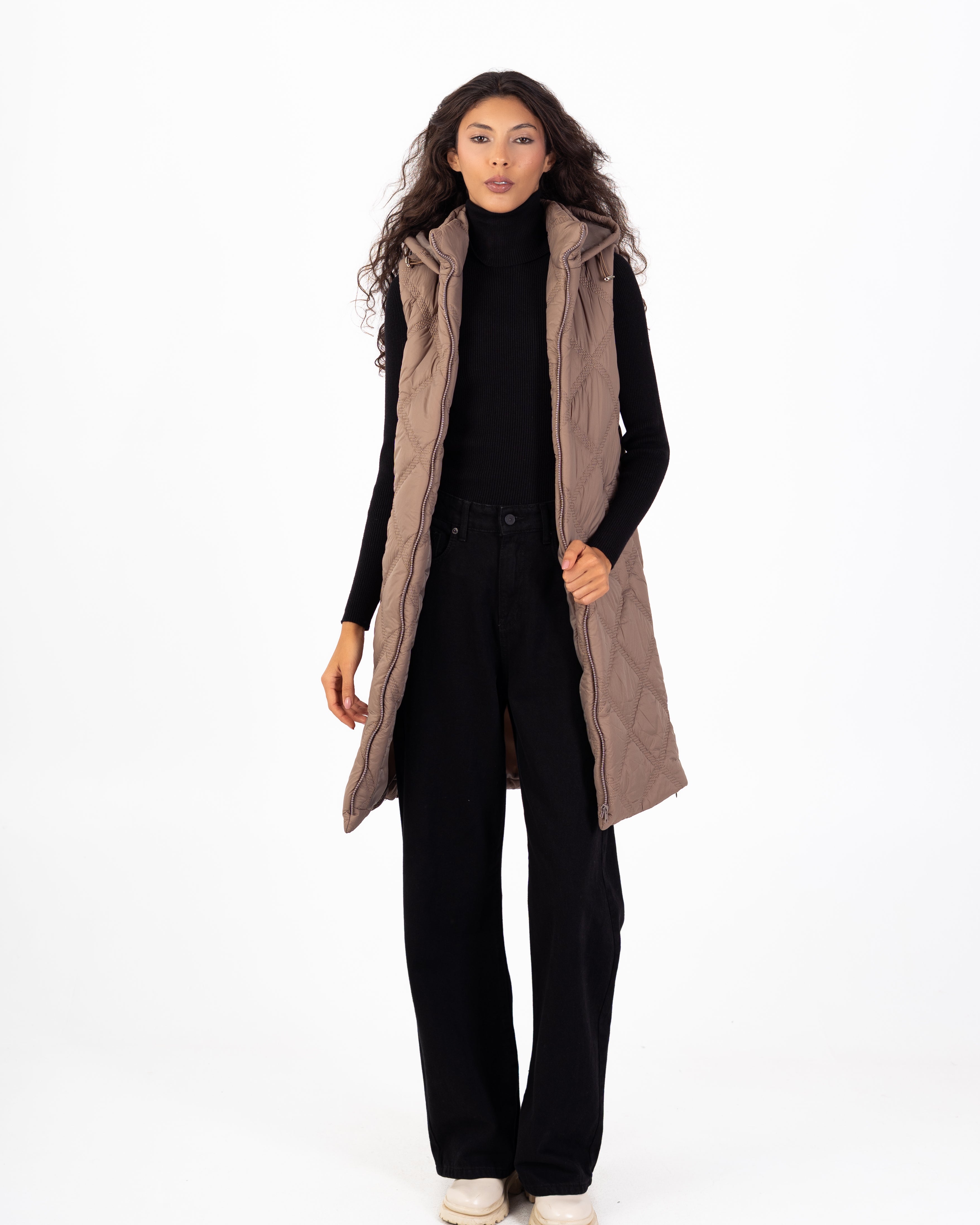 سترة مبطنة – طويلة (خياطة مثلثة صغيرة)