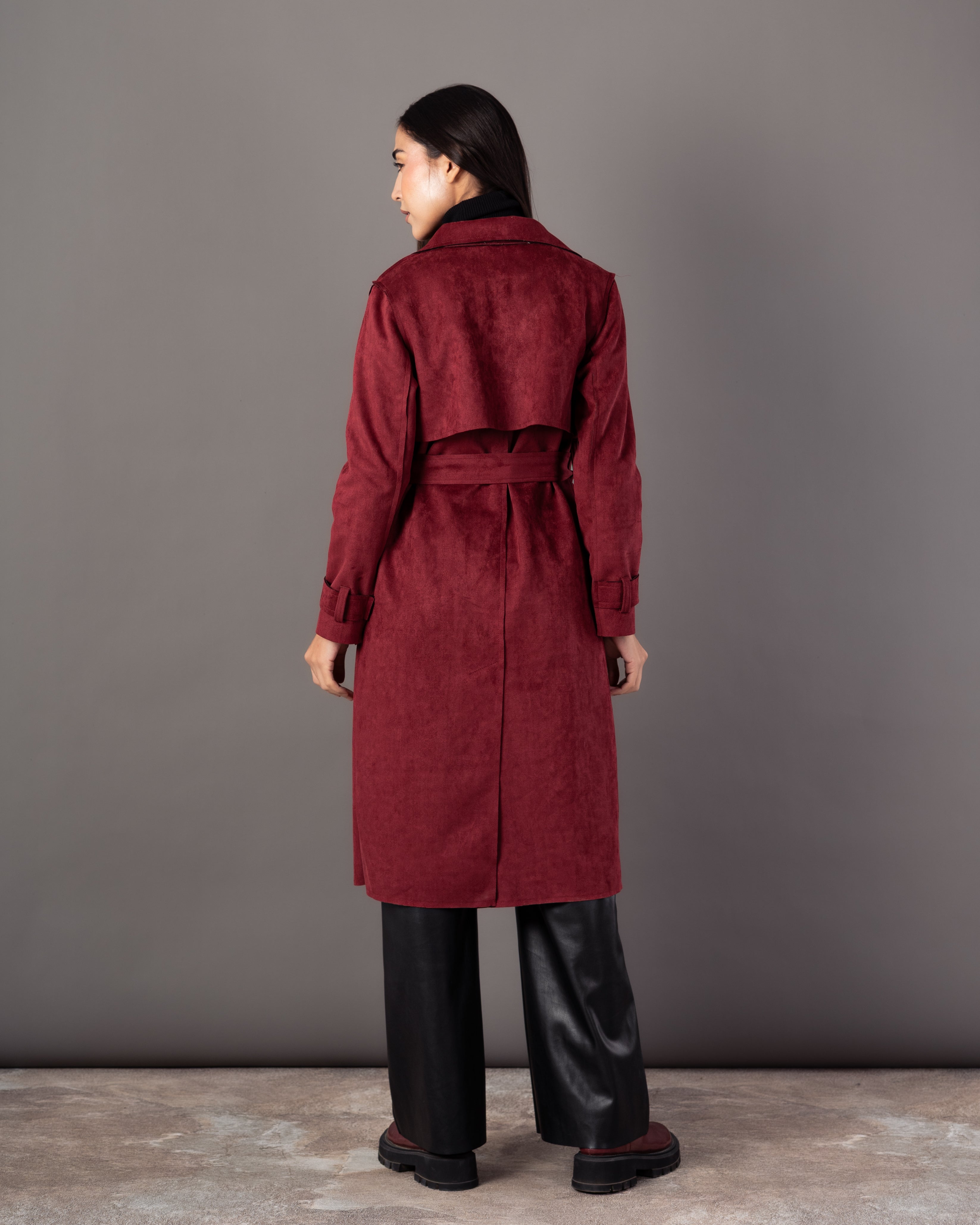 Trench Coat With Belt – (4 Center Buttons)