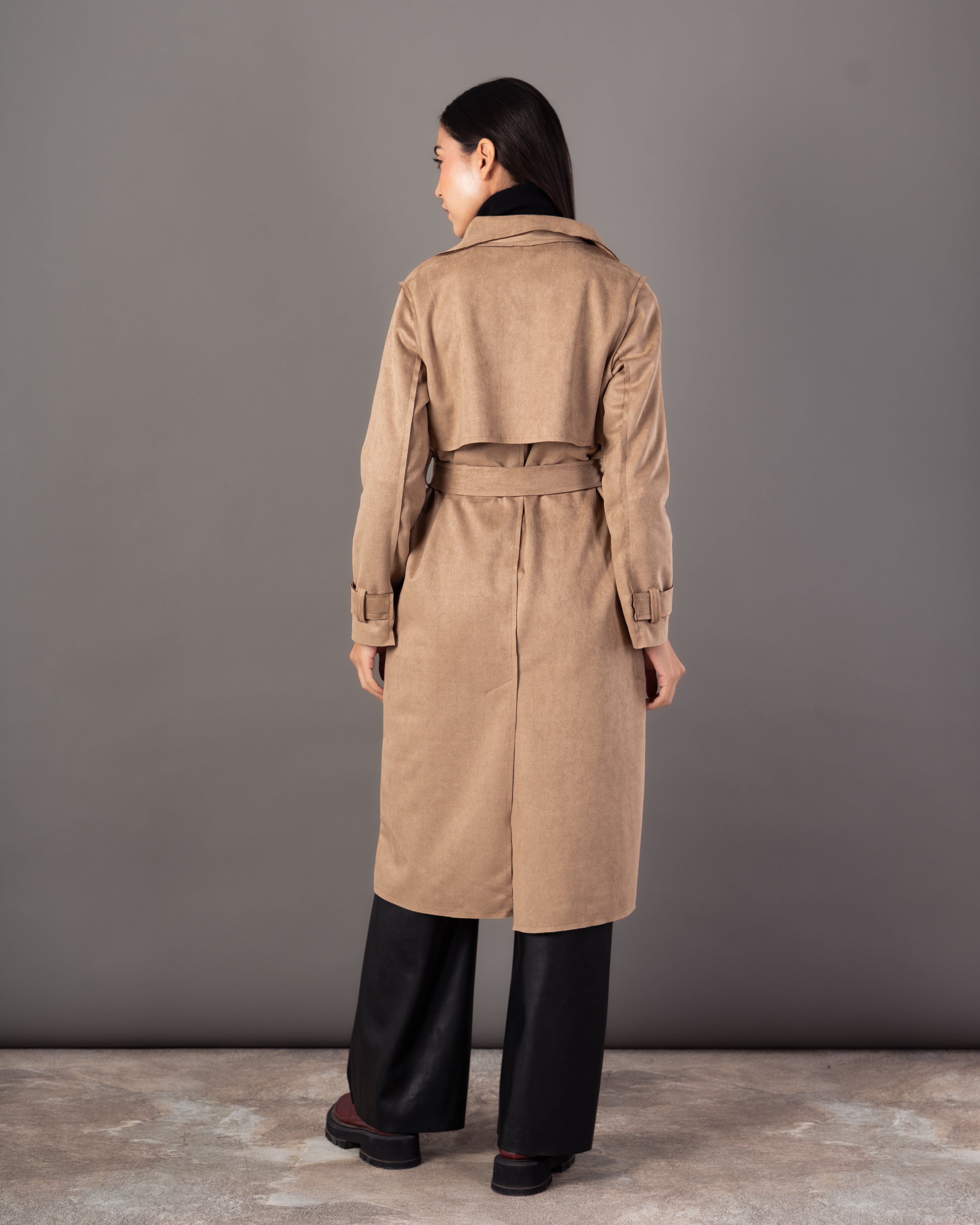 Trench Coat With Belt – (4 Center Buttons)